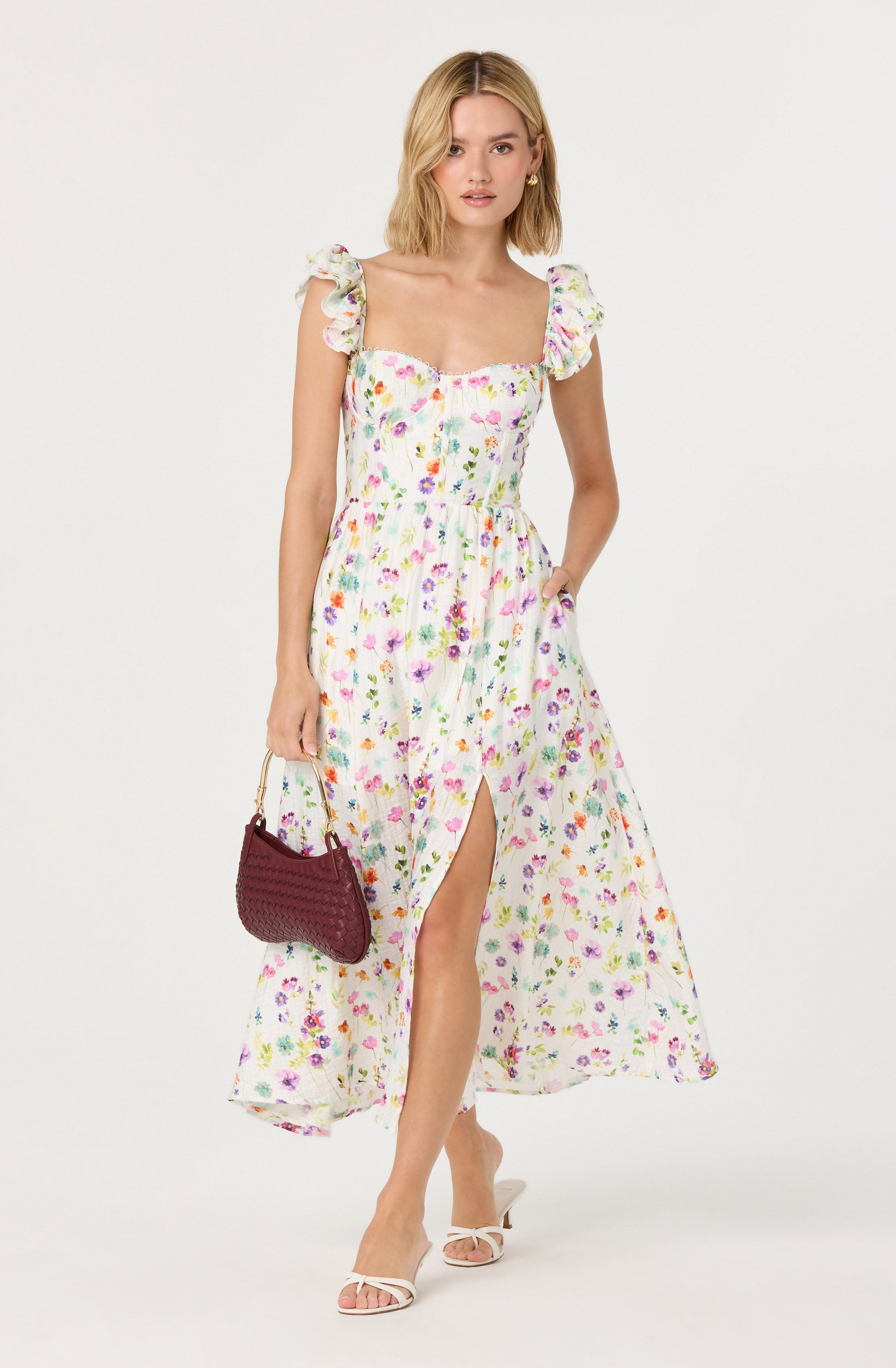 wedelia fit & flare dress Wedelia Eyelet Bustier Midi Dress