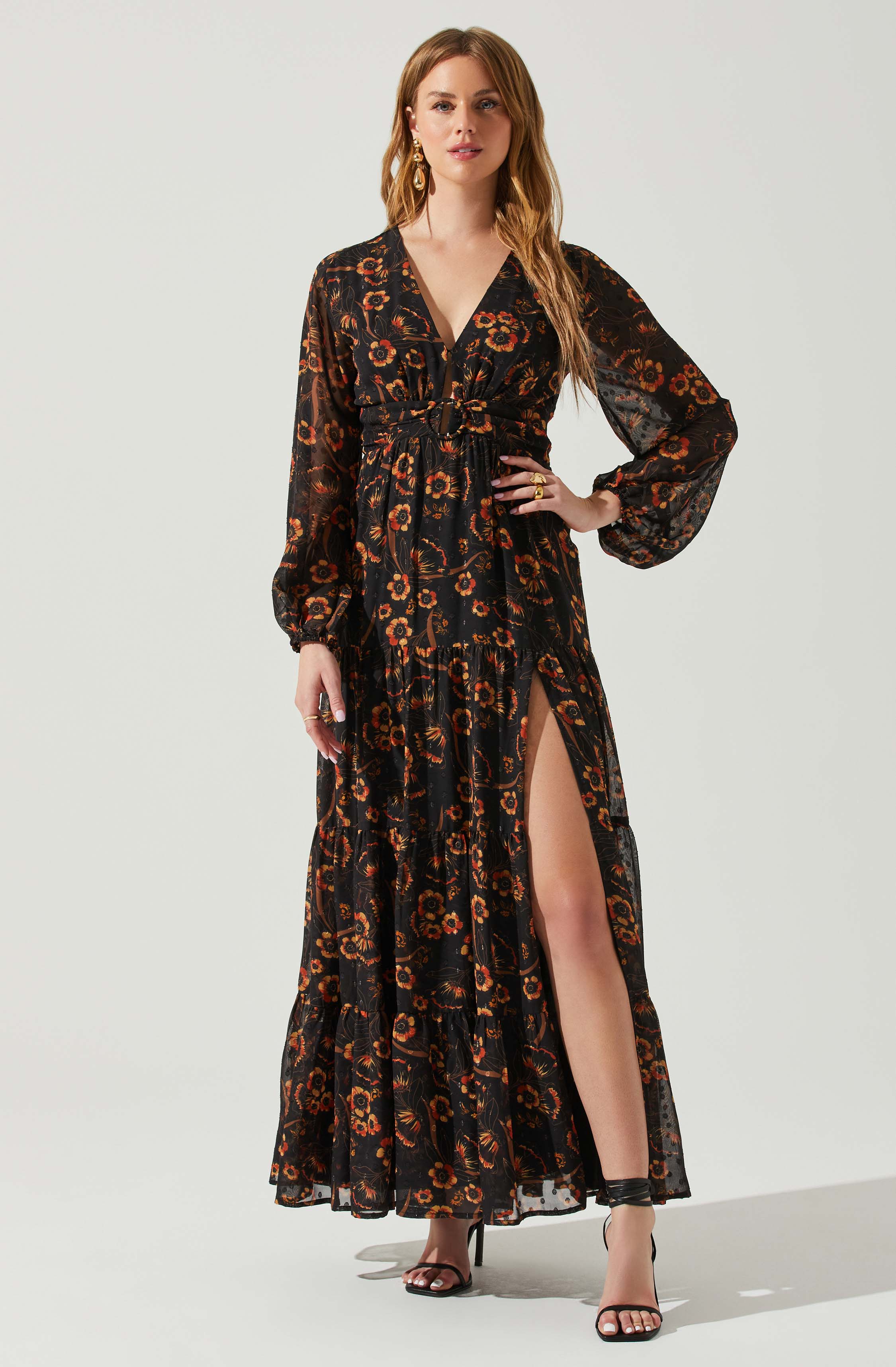 Trinity Long Sleeve Backless Floral Dress – ASTR The Label