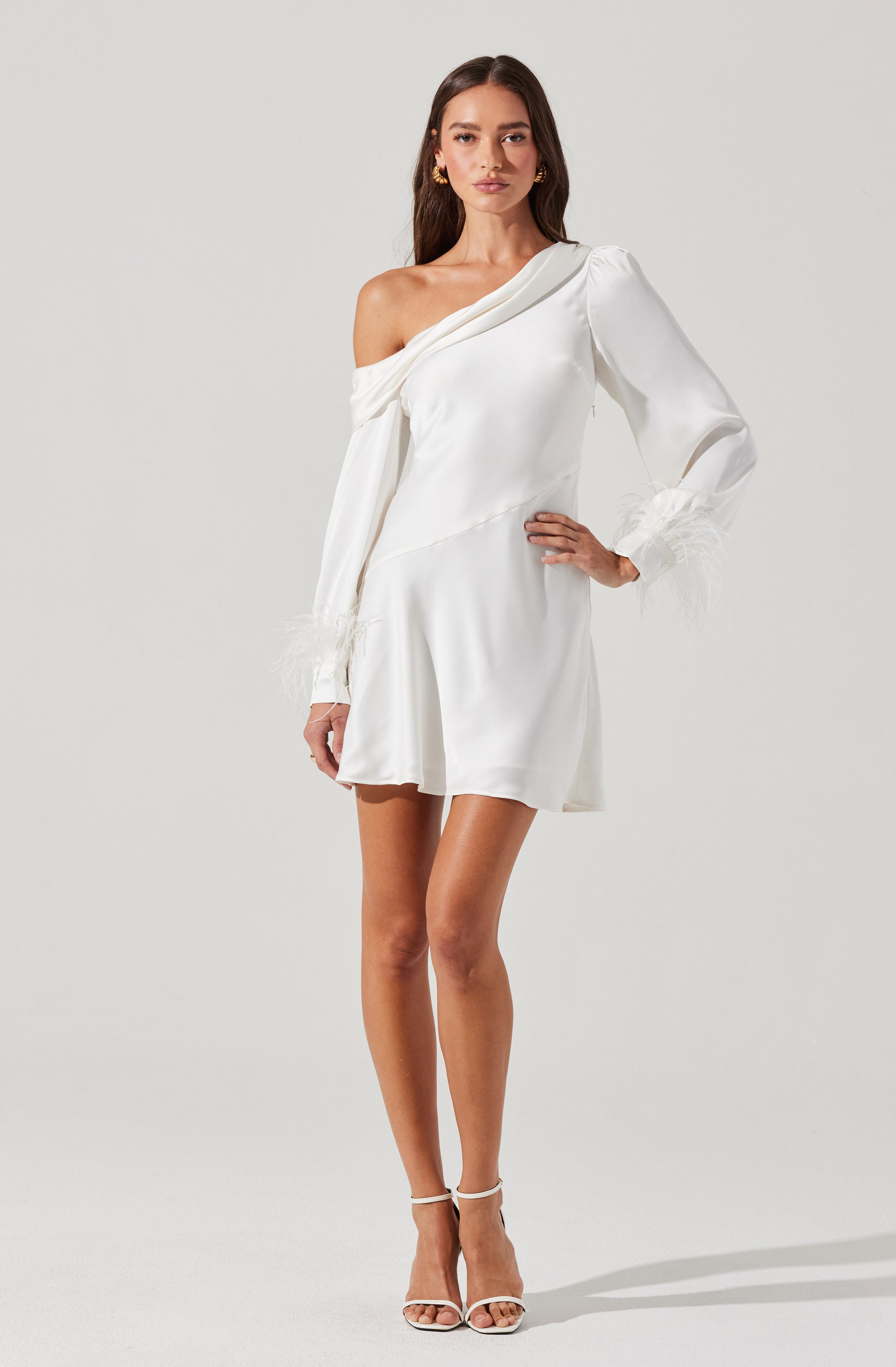 Augusta Feather Trim Mini Dress Augusta Feather Trim Mini Dress