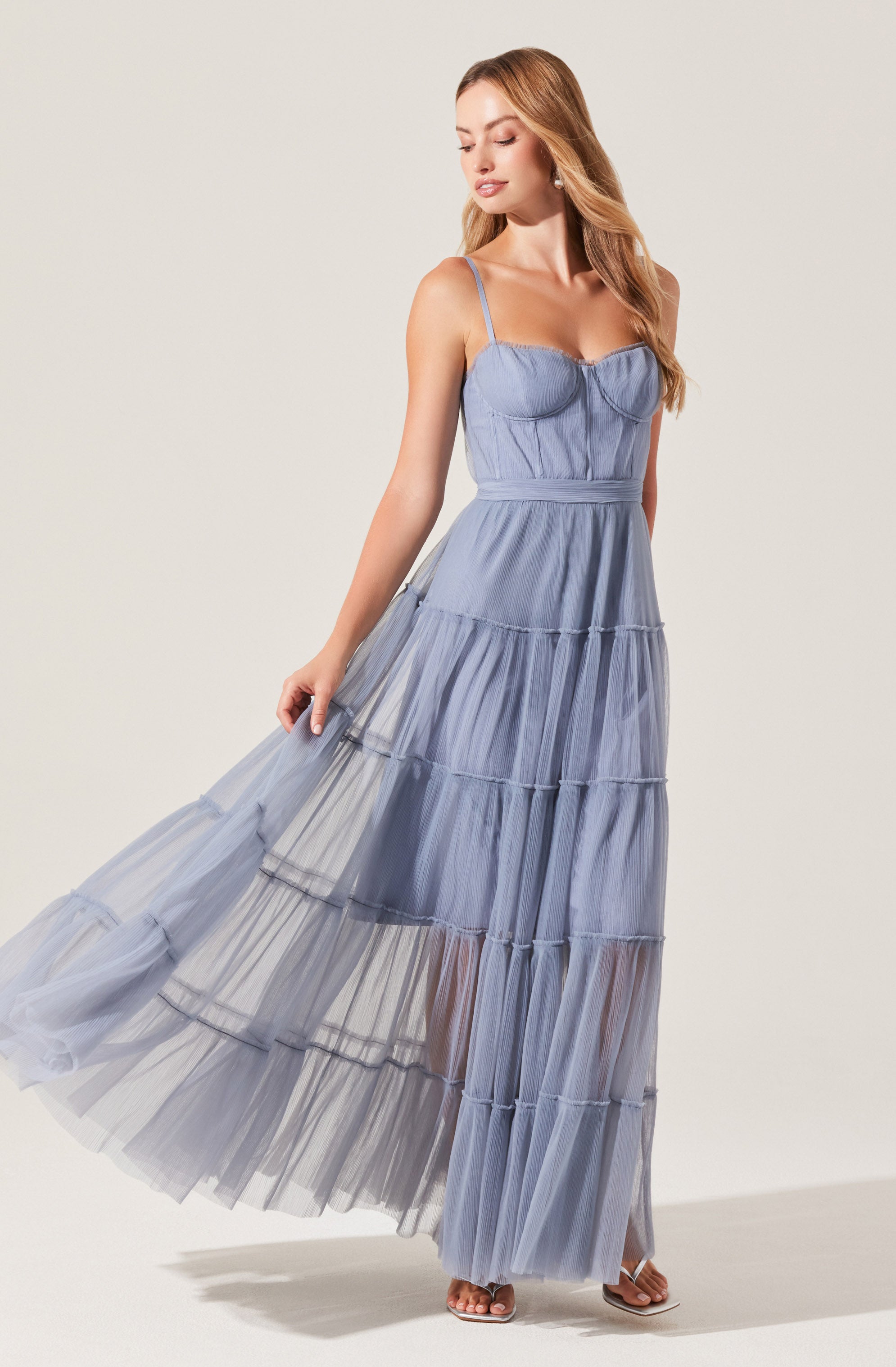 astr the label pleated bustier midi dress ASTR The Label Shionagh Satin Bow-Detail Pleated Midi Dress