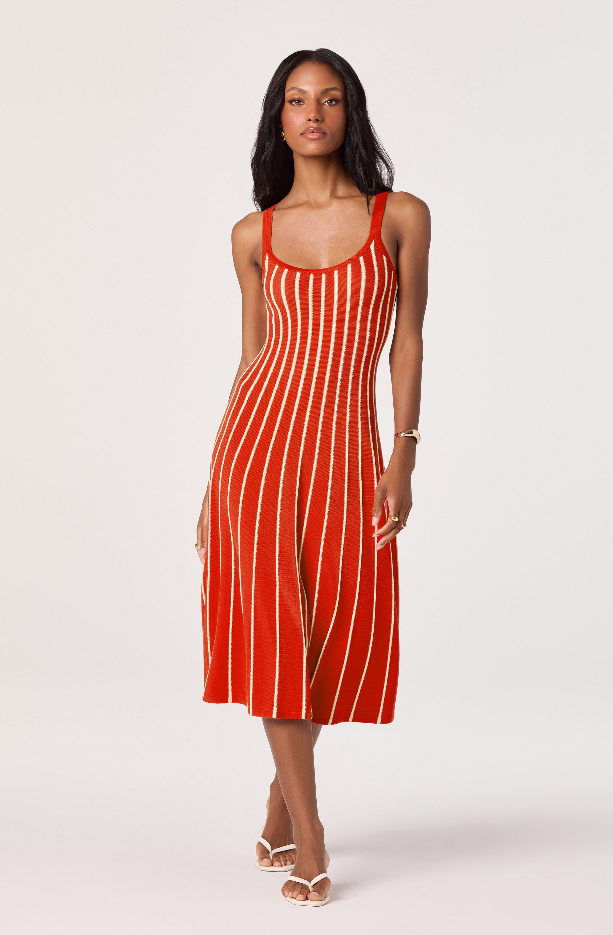 irecia stripe sweater midi dress Irecia Striped Knit Midi Dress