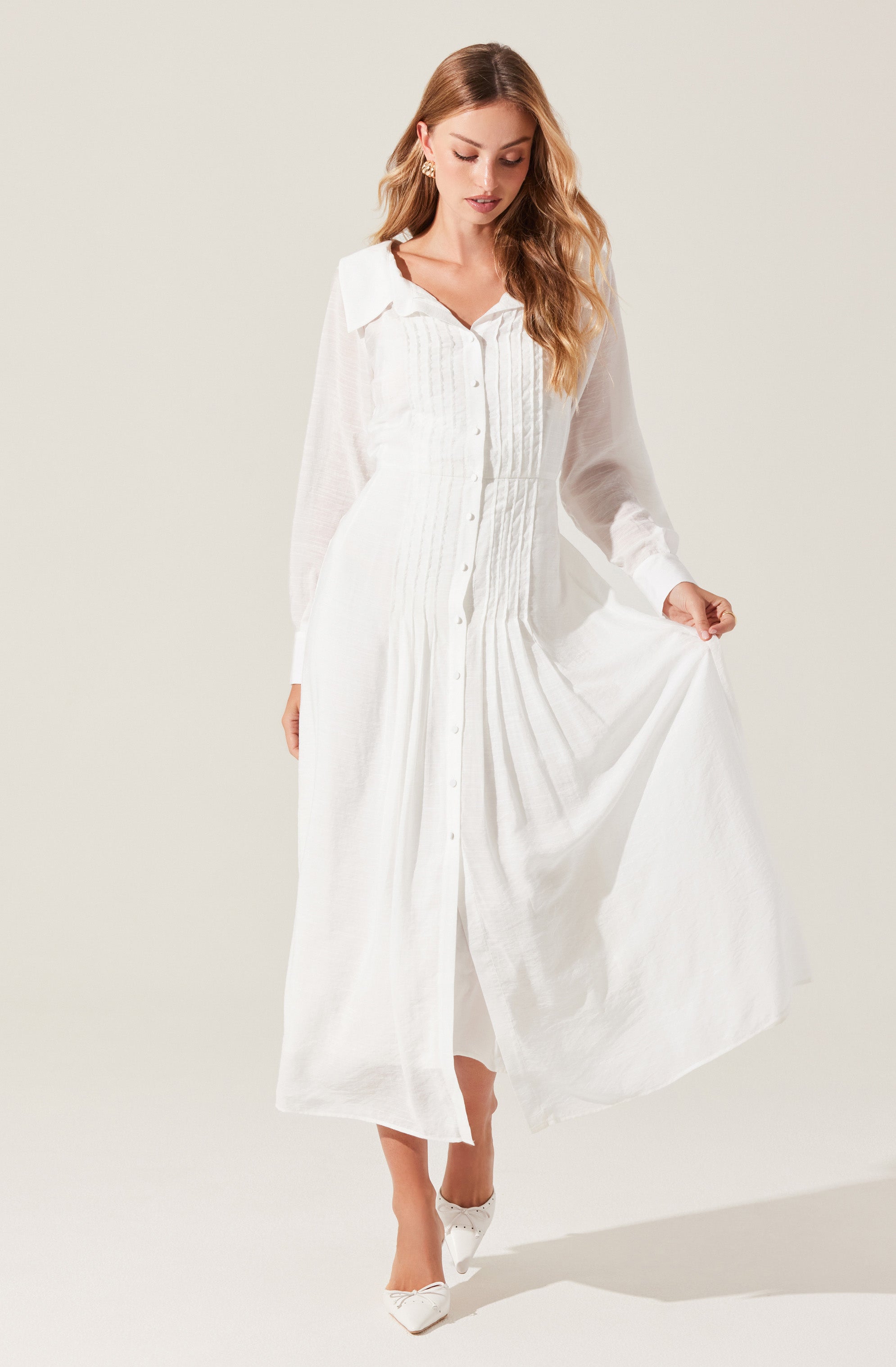 Diell Pleated Midi Dress - ASTR the Label Diell Pleated Midi Dress - ASTR the Label