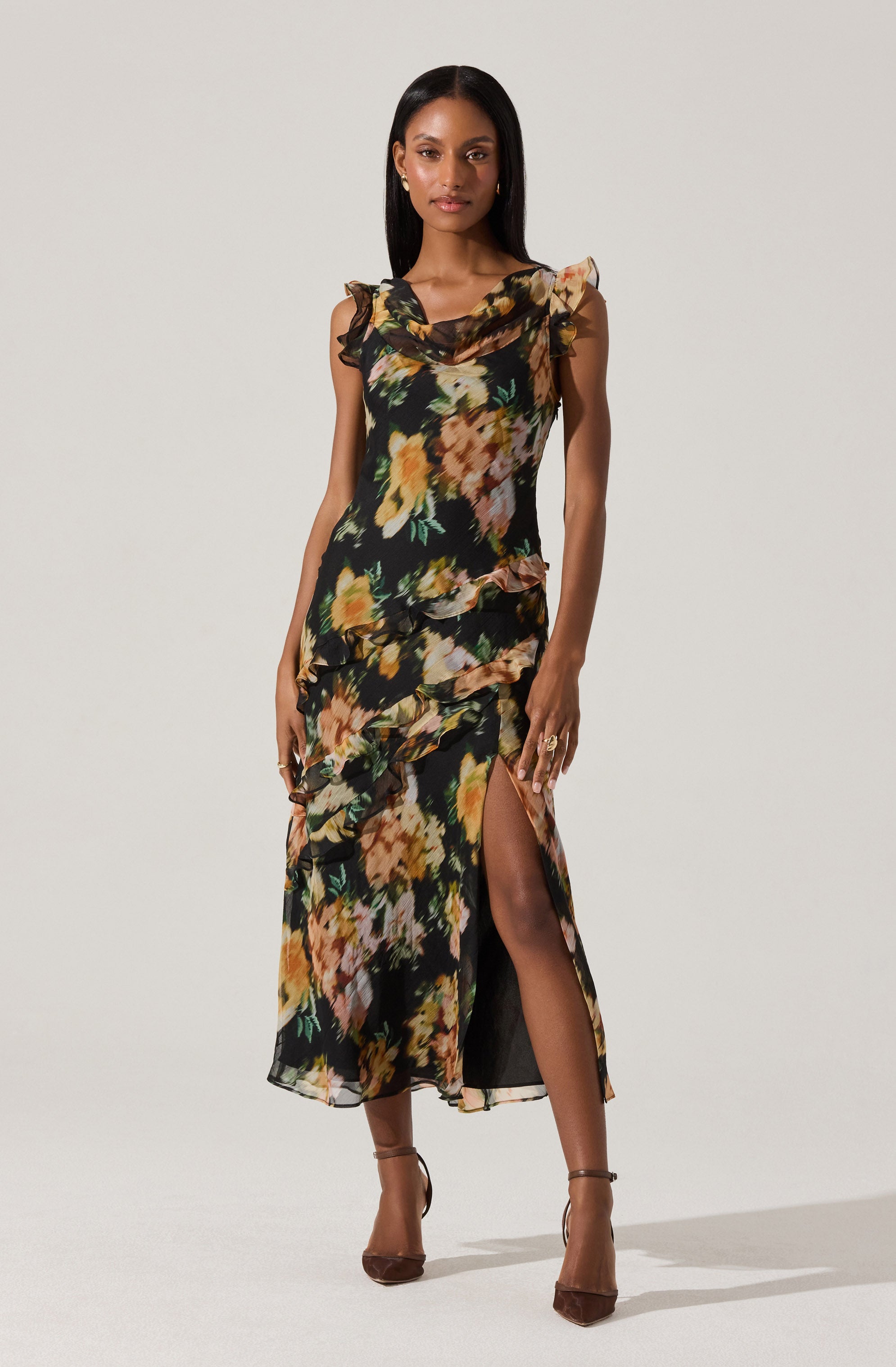 green emerald velvet dress Stylish V Neck Backless Floral Pattern Long Prom Dress, V Neck Floral –  abcprom main image 0