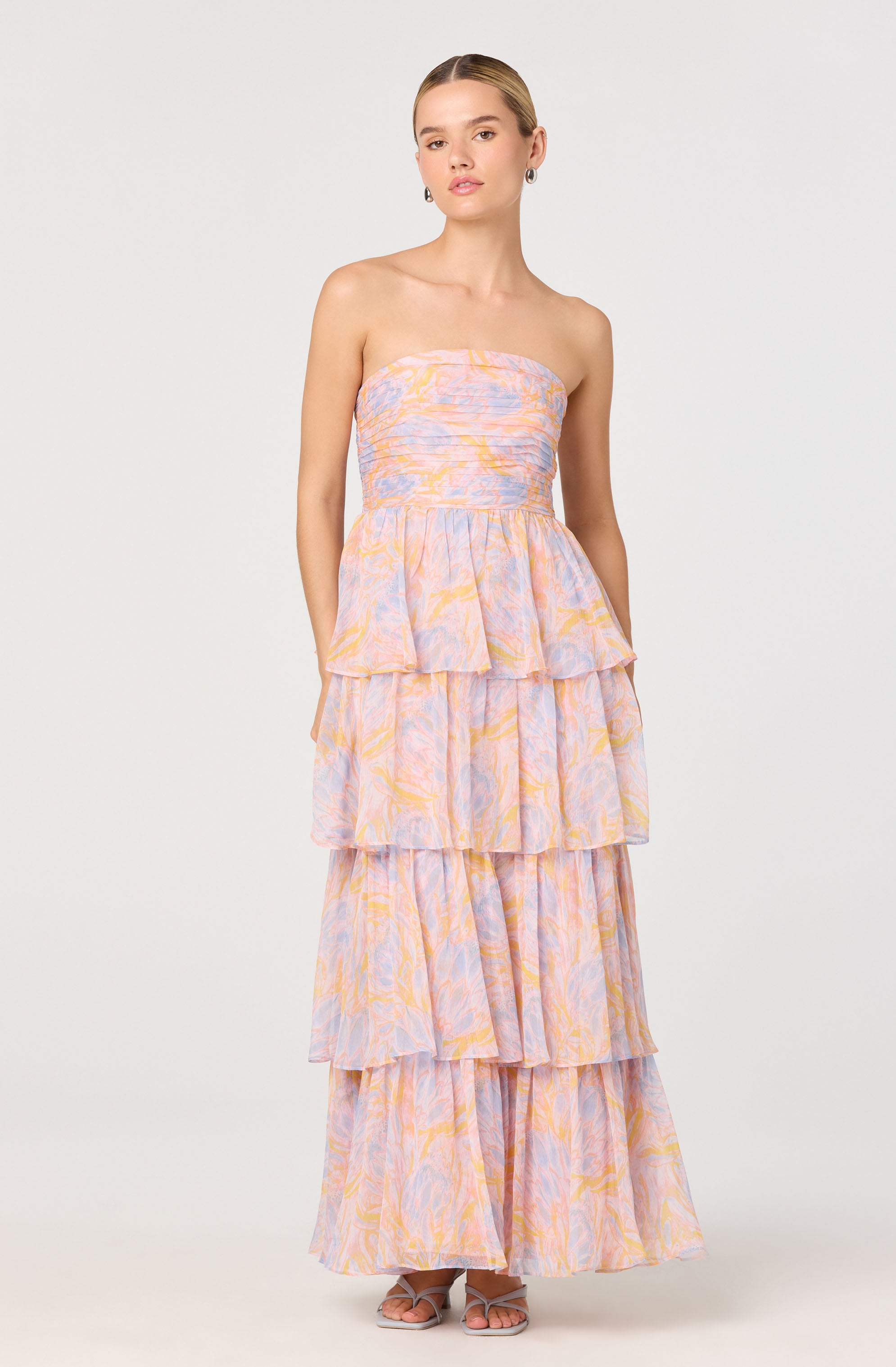 Anisha Strapless Tiered Ruffle Maxi Dress - ASTR the Label