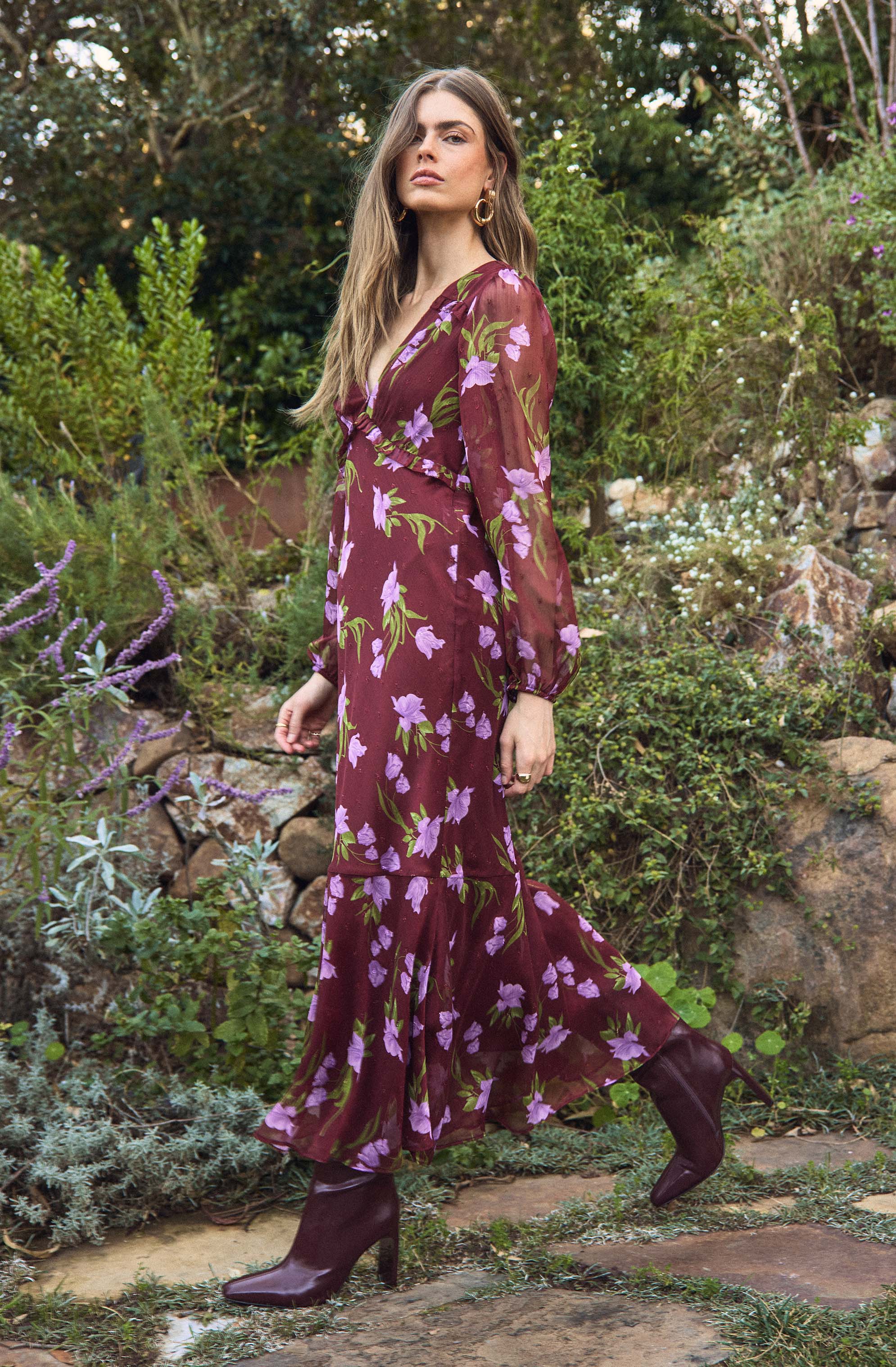 Calantha V-Neck Floral Maxi Dress - ASTR the Label Calantha V-Neck Floral Maxi Dress - ASTR the Label
