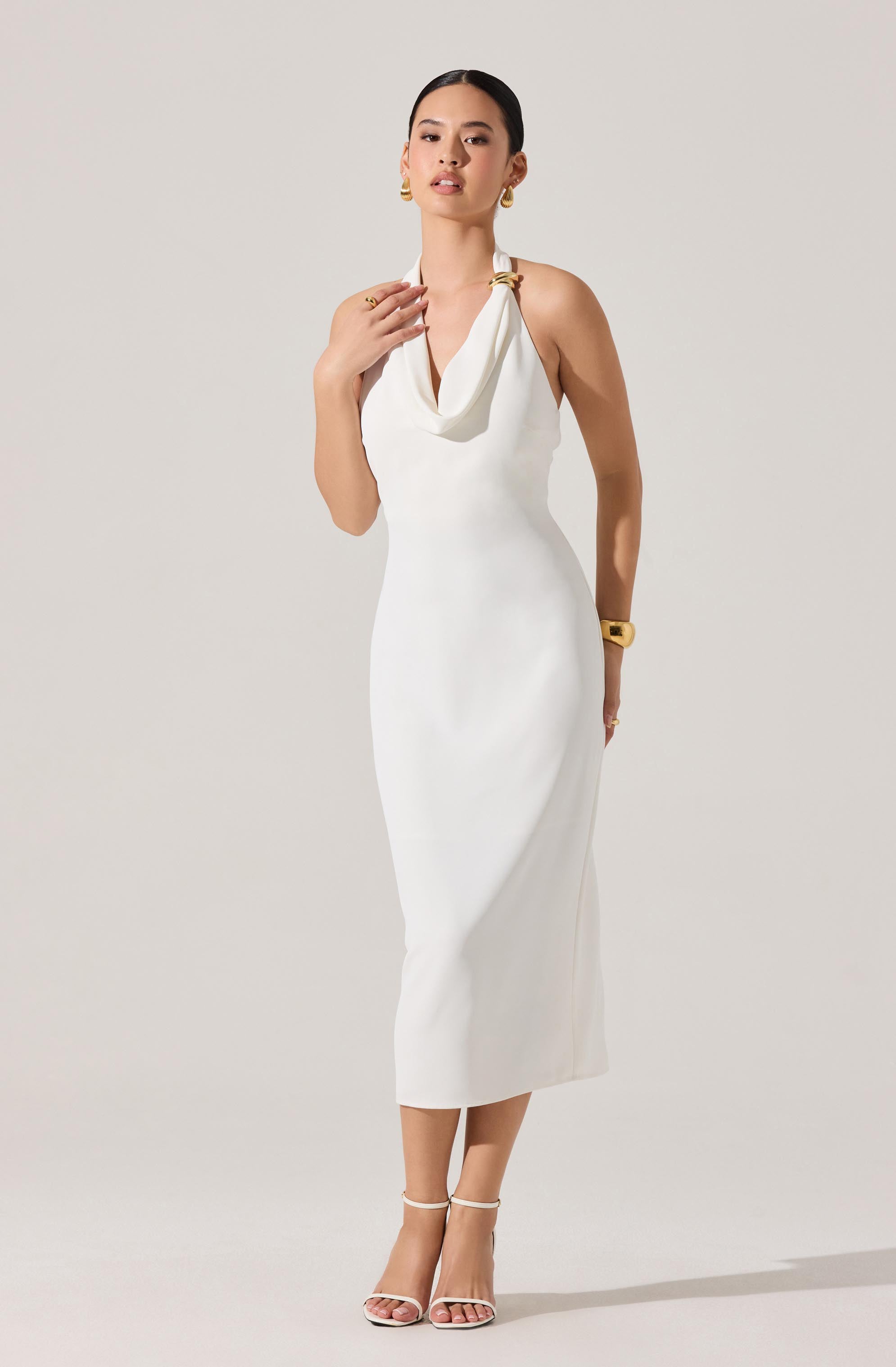 Alanna Halter Cowl Neck Midi Dress - ASTR the Label Alanna Halter Cowl Neck Midi Dress - ASTR the Label