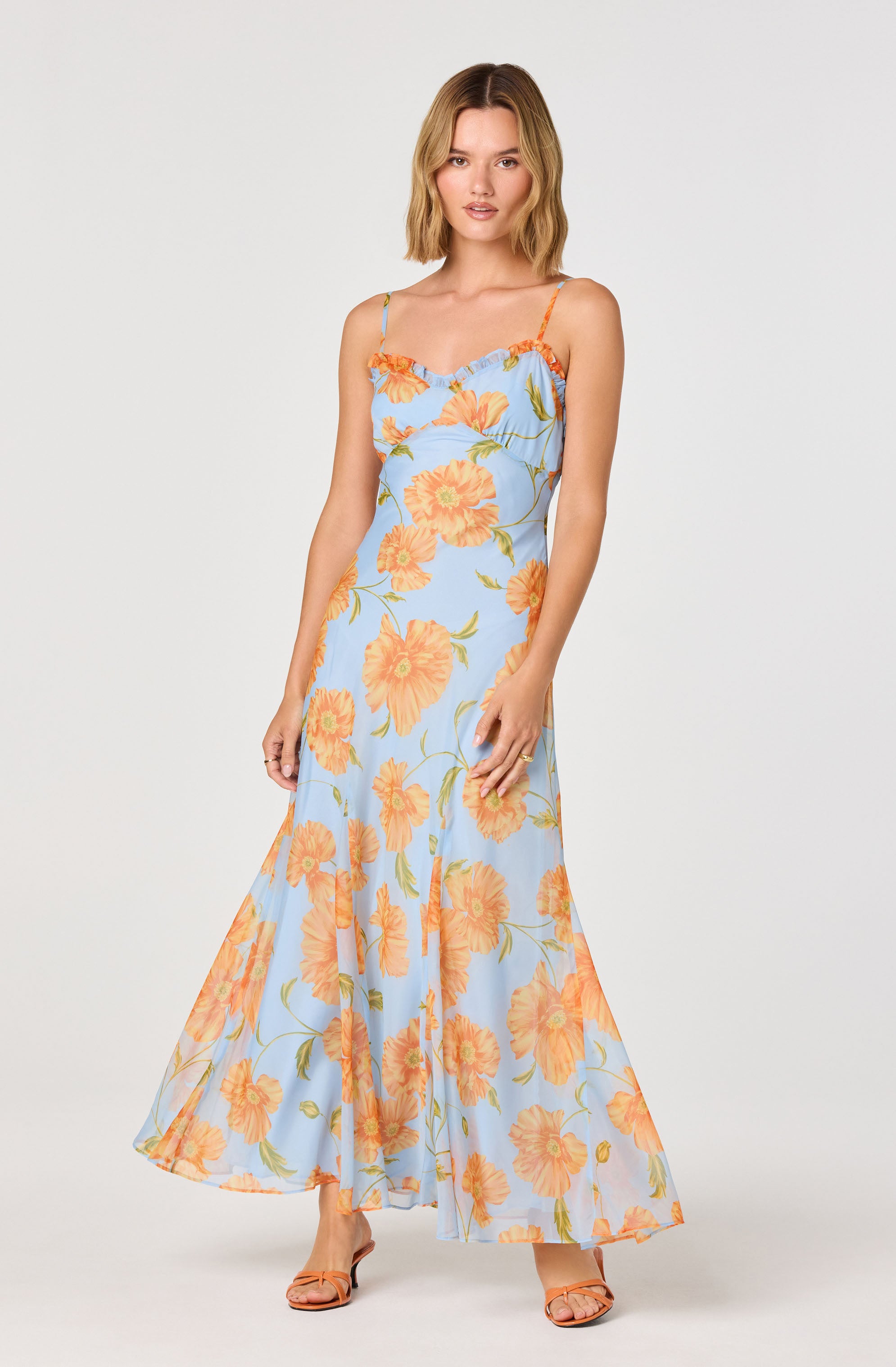 アリシアスタン Ruffle Trim Summer Dress Maeryn Plaid Ruffle Trim Maxi Dress - ASTR the Label