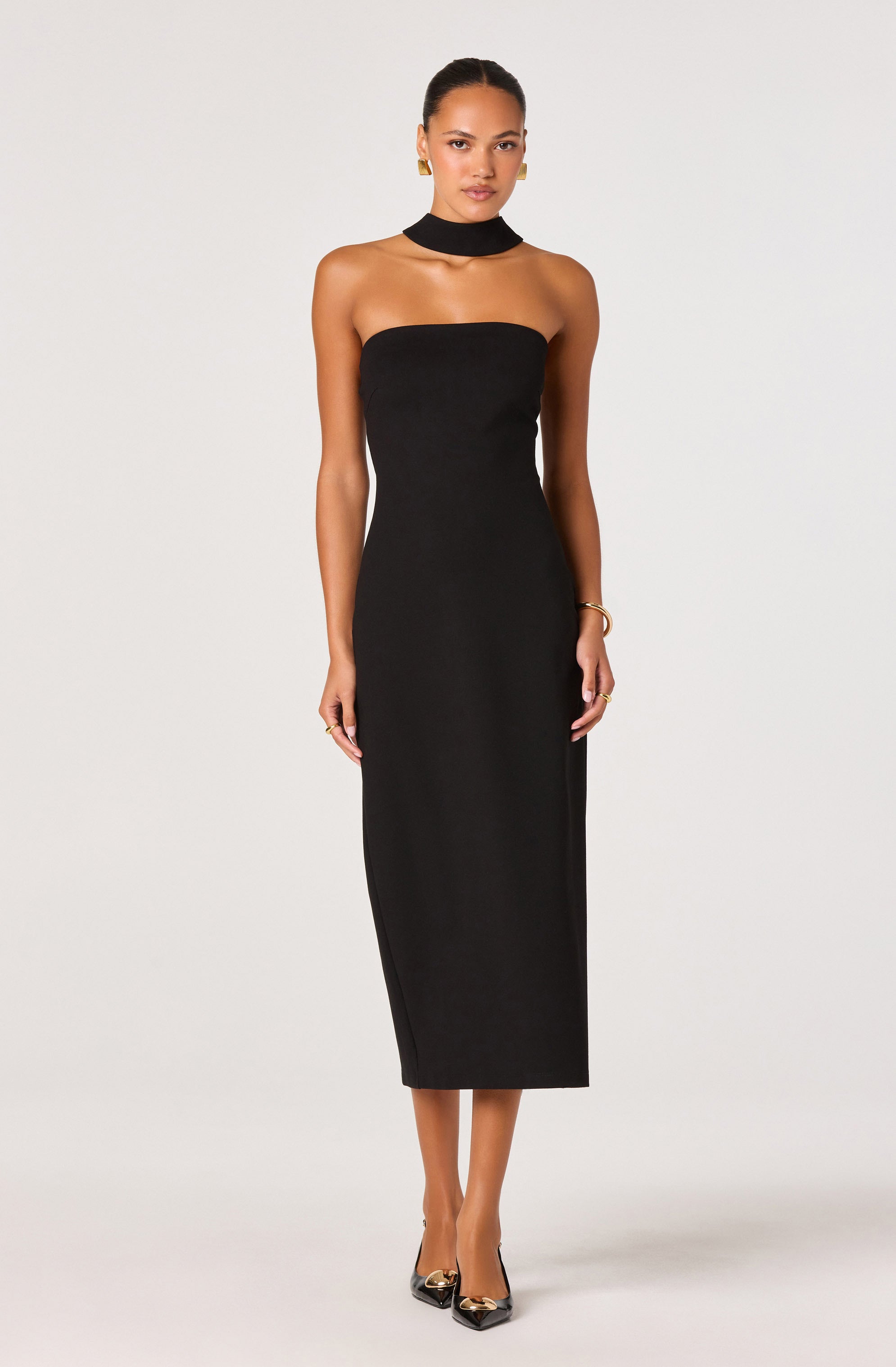 ASTR The Label | Thiala Knit Reverse Halter Midi Dress in Black | Size M ASTR The Label | Thiala Knit Reverse Halter Midi Dress in Black | Size M