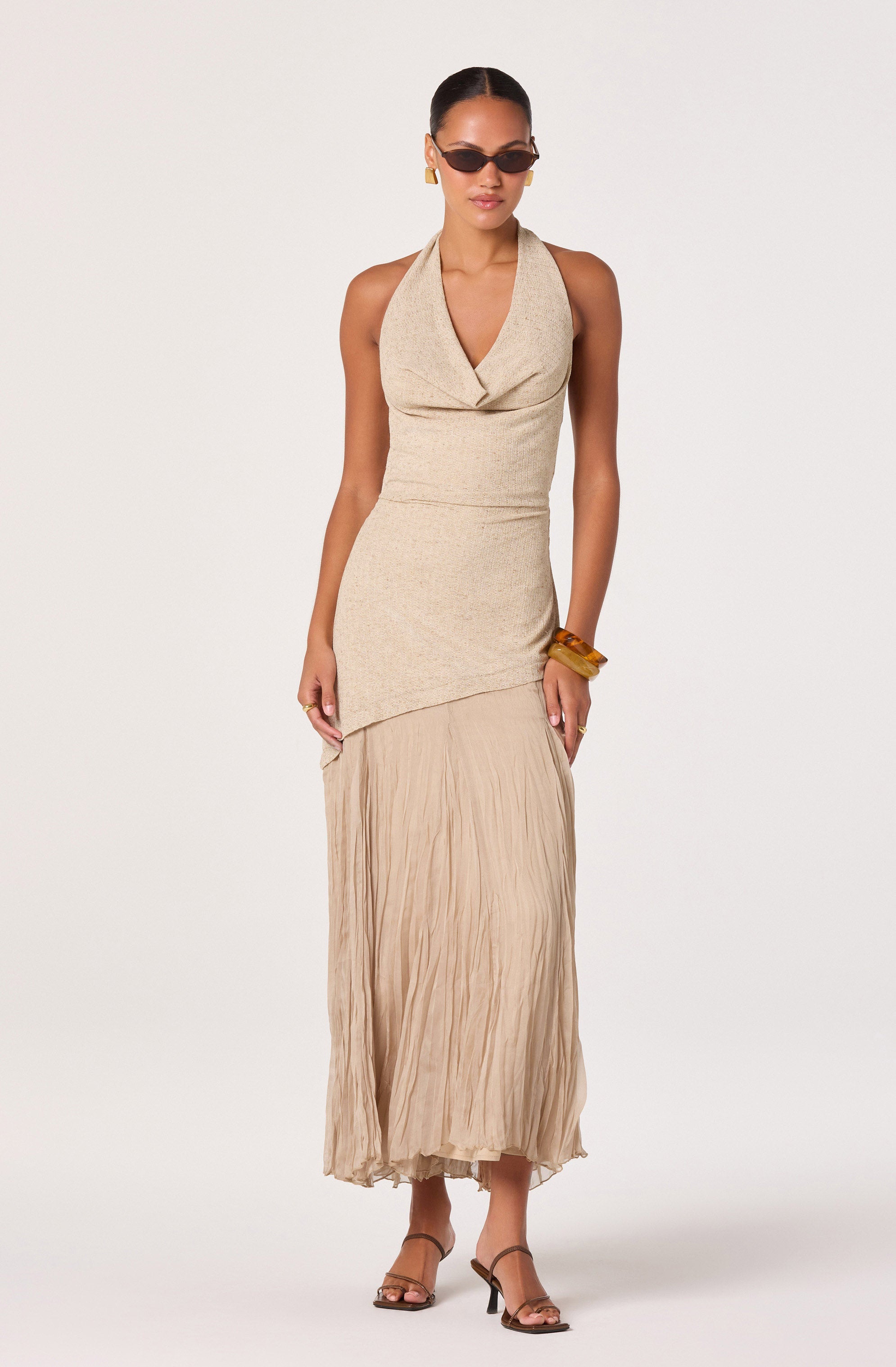 Astr the Label Women's Halter Neck Dress - Natural