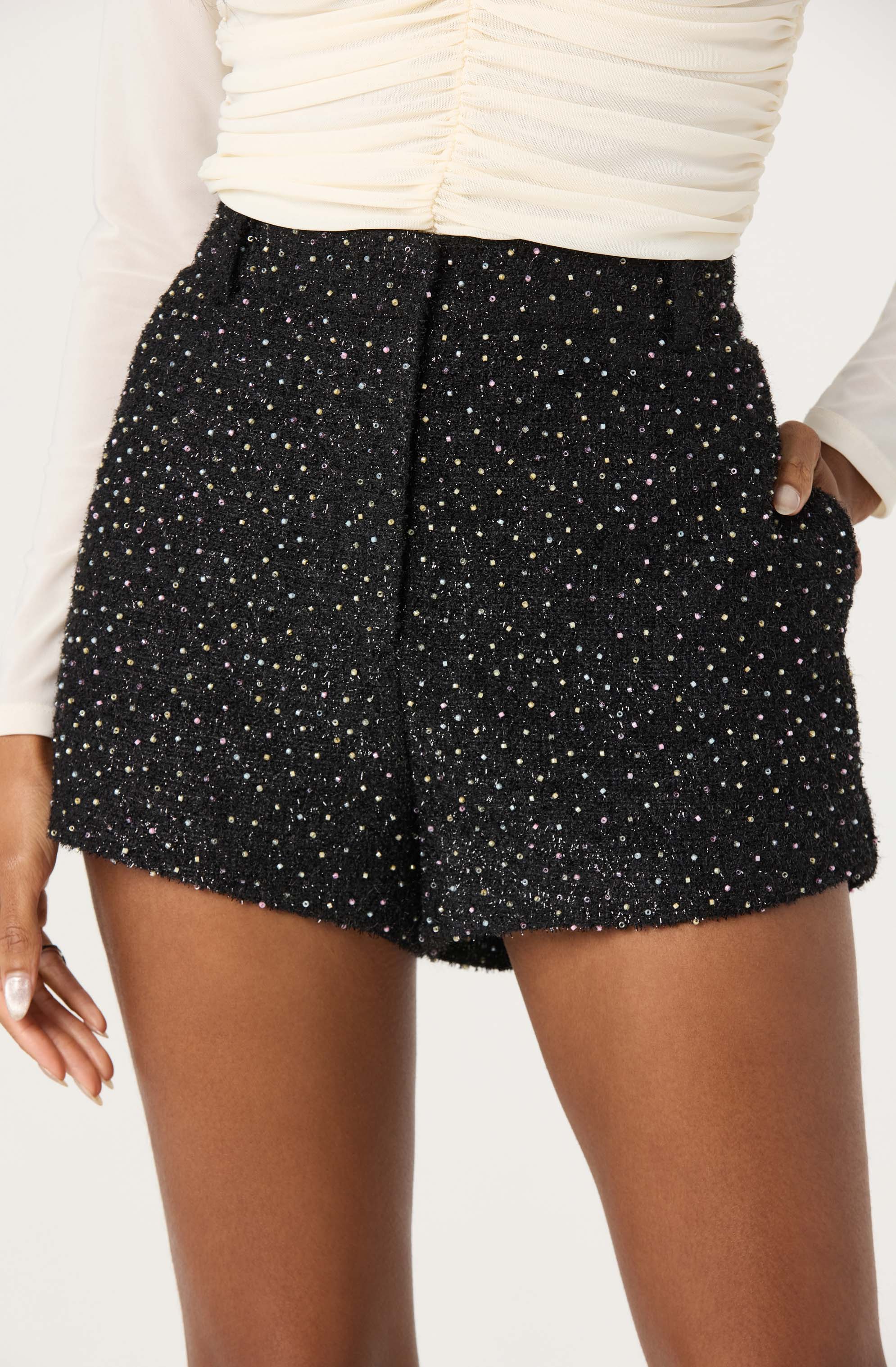 Wynn Beaded Tweed Shorts - ASTR the Label