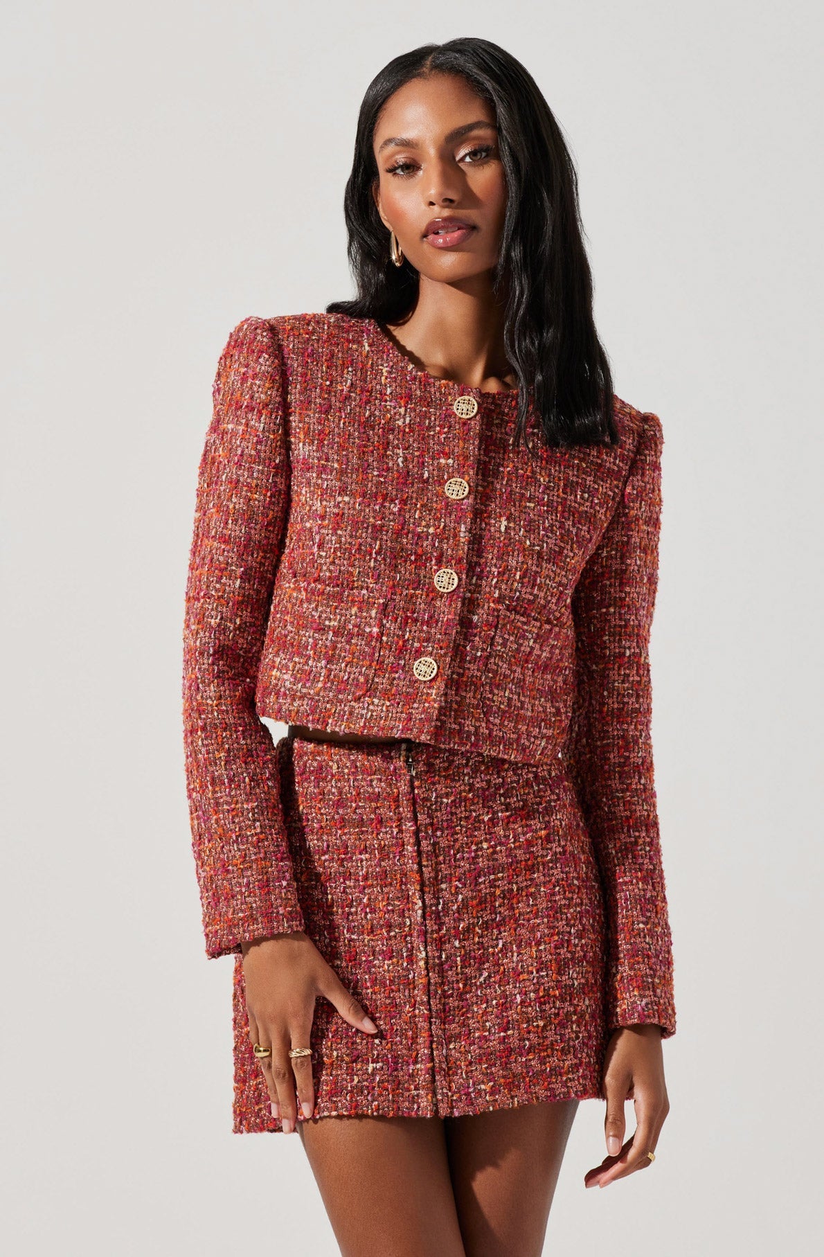 Milena Cropped Tweed Jacket – ASTR The Label