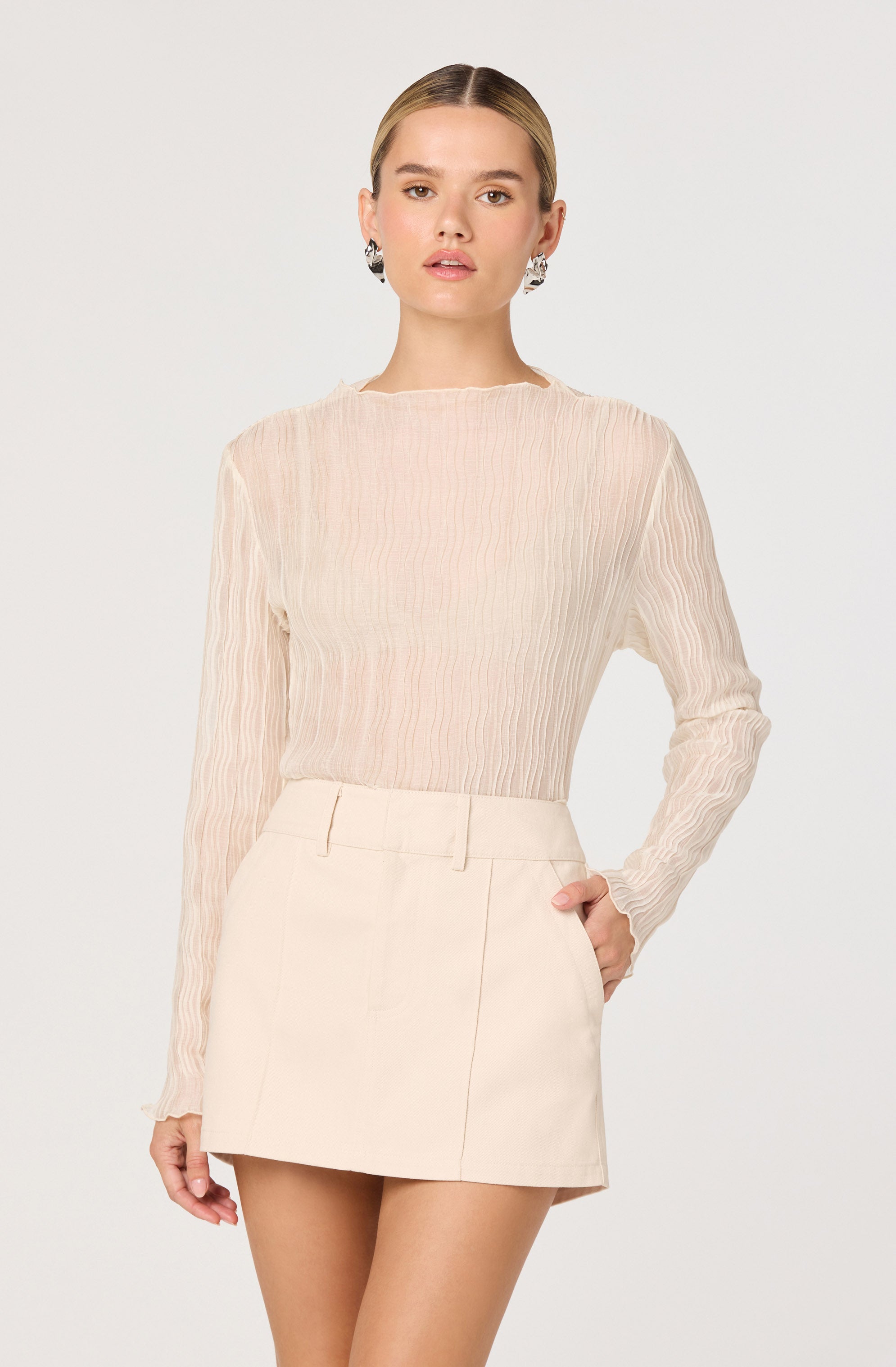 トップス SEA SHEER RIBBED L/S TOPS SEA SHEER RIBBED L/S TOP