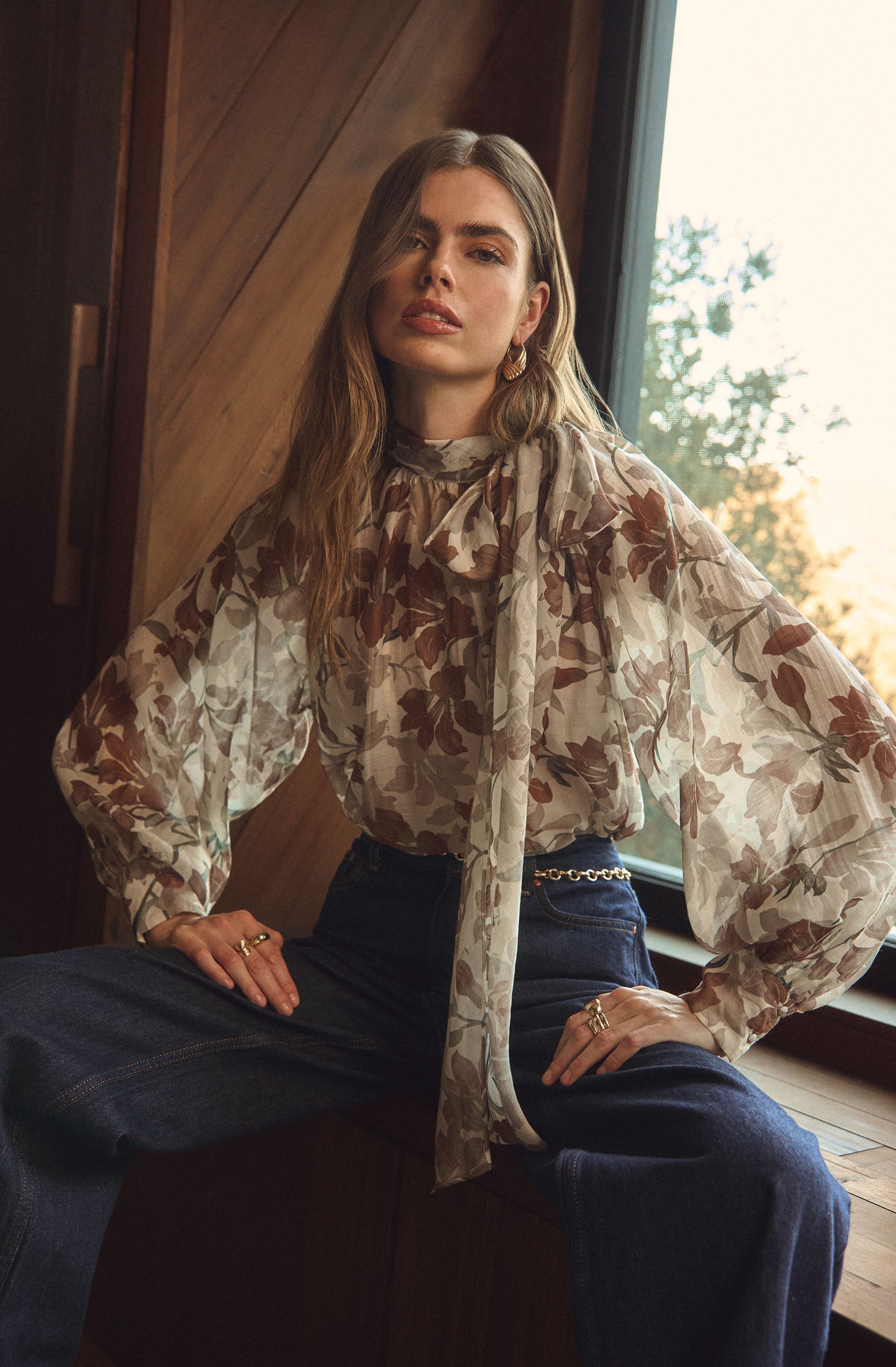 Cinthia Sheer Bow Tie Top– ASTR the Label