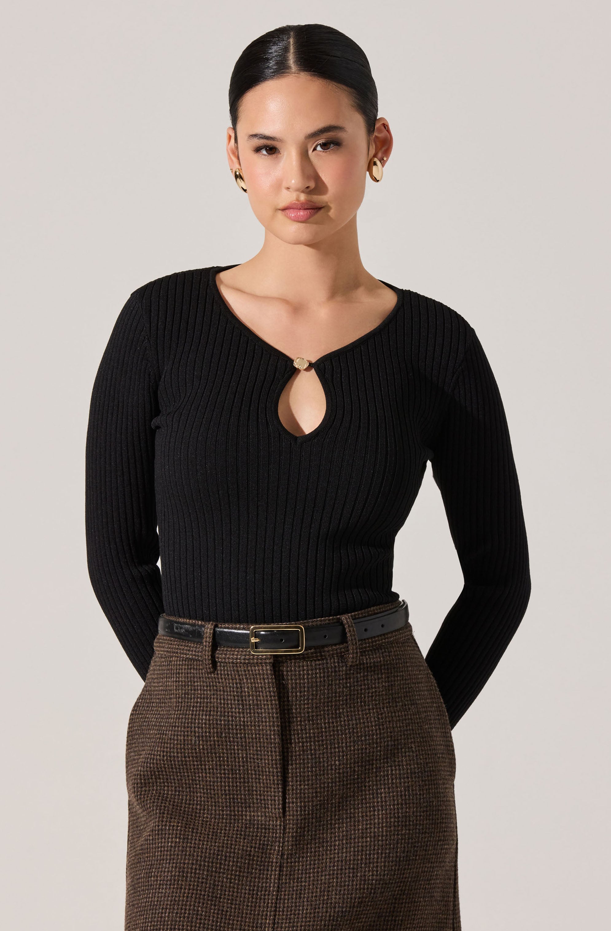 Lynly Ribbed Keyhole Sweater - ASTR the Label