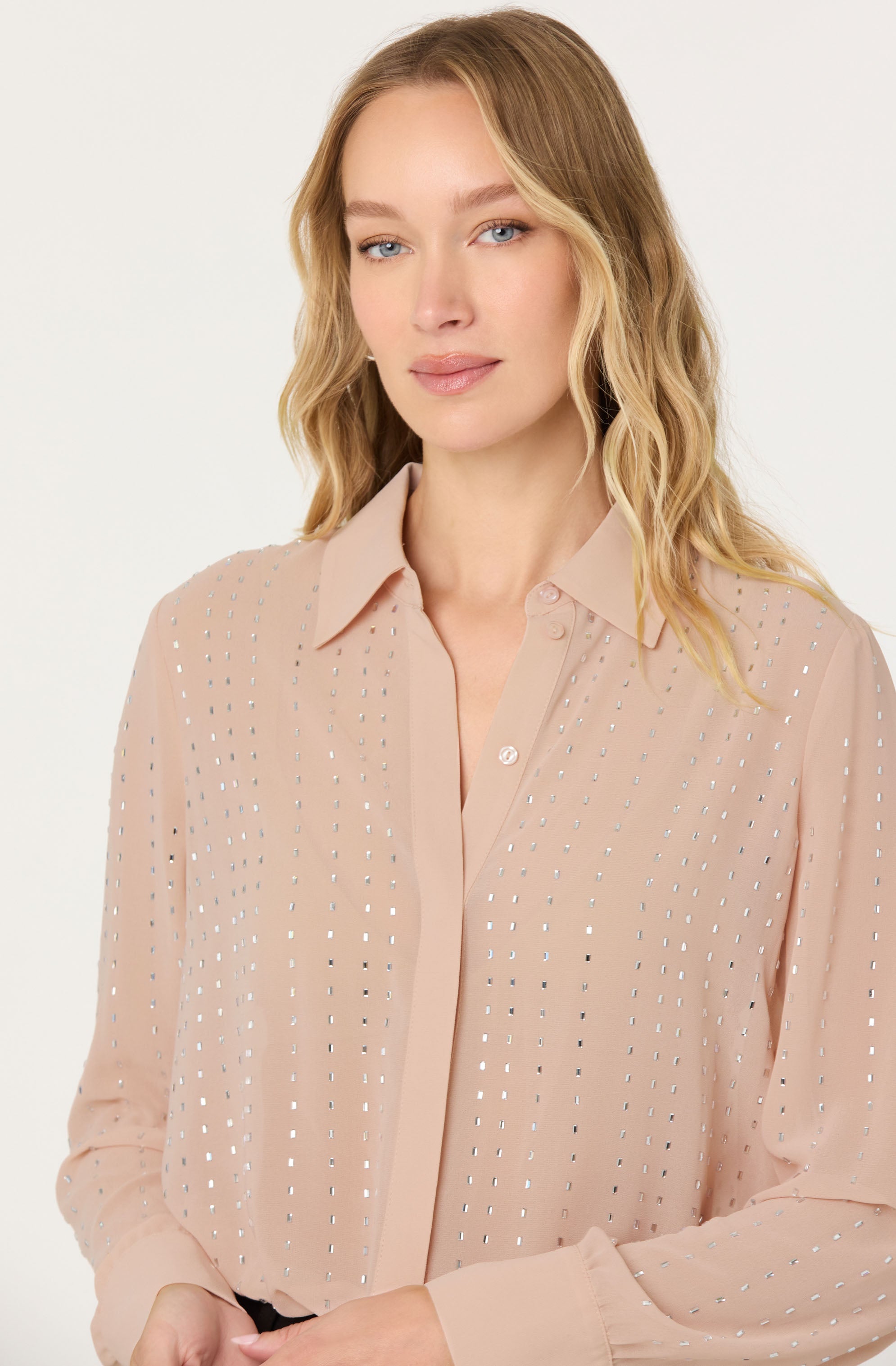 トップス Acha Cristal Semi-Sheer Rhinestone Shirt - ASTR the Label