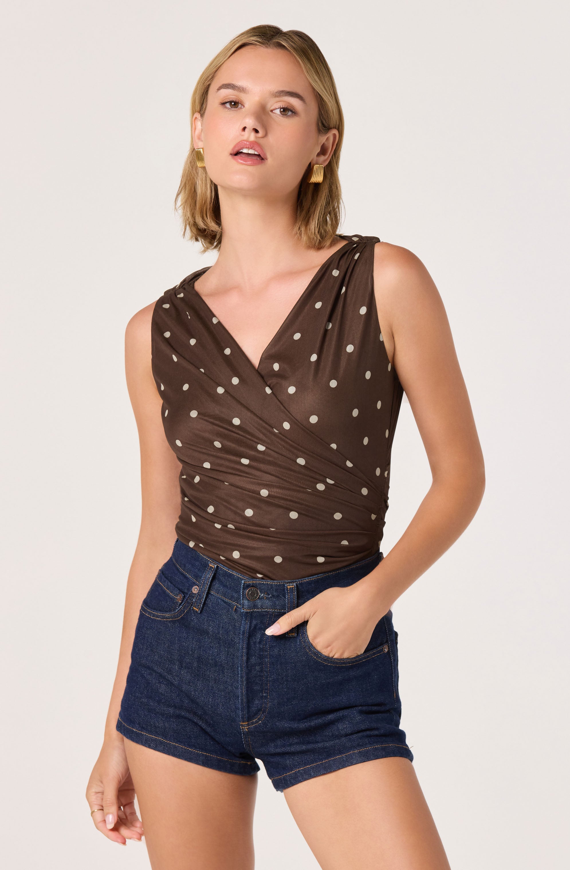 Claudia Faux-Wrap Bodysuit - ASTR the Label