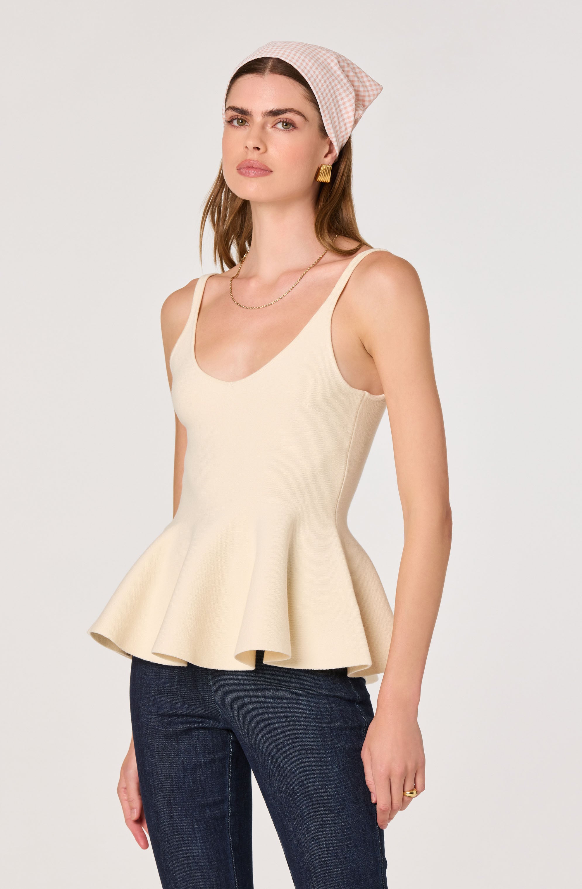 Alaya Knit Peplum Top - ASTR the Label