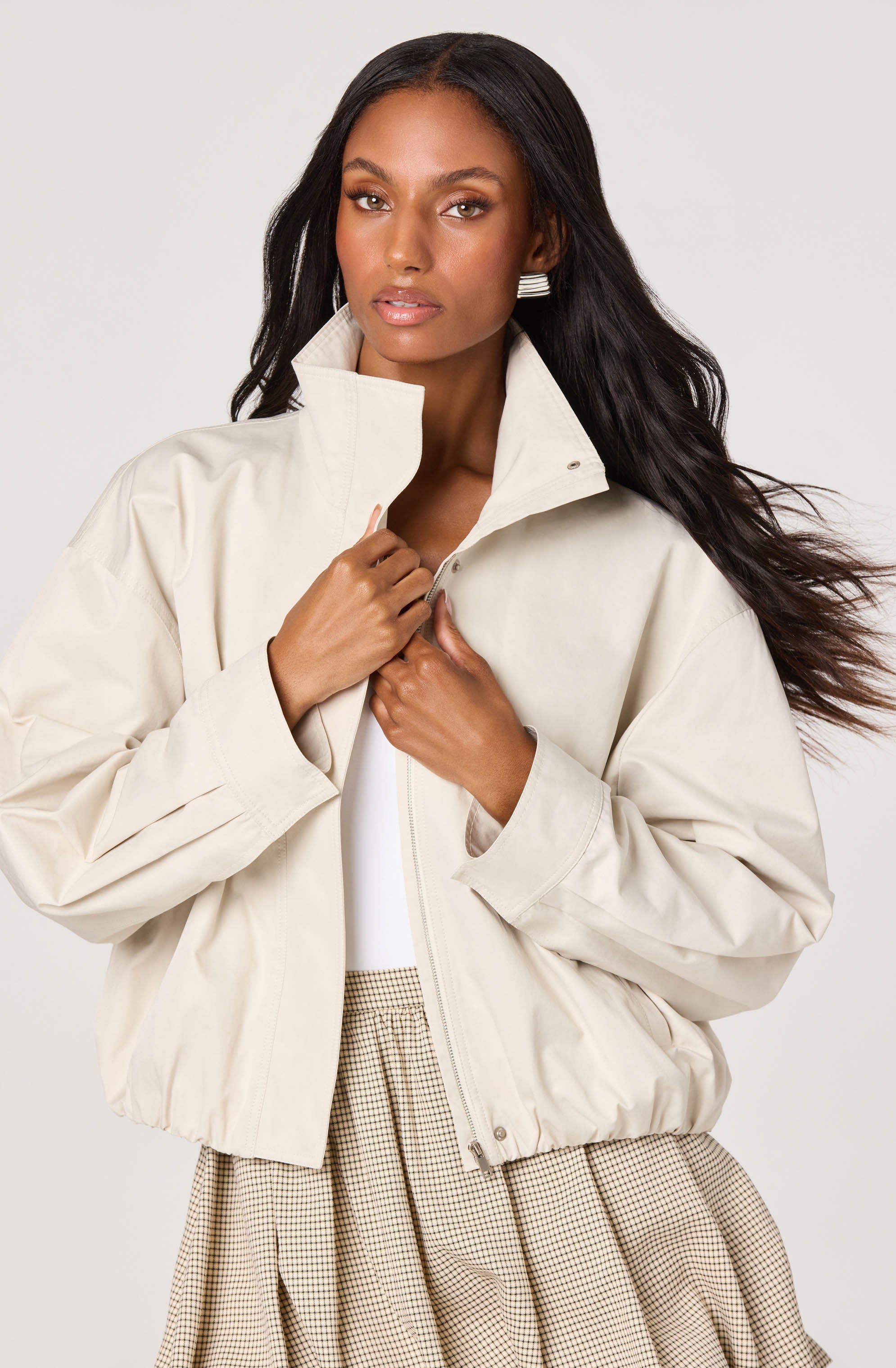SATUR セター セト Cropped cotton work jacket CROPPED FIREMAN CLASP JACKET - Butter | ZARA United States