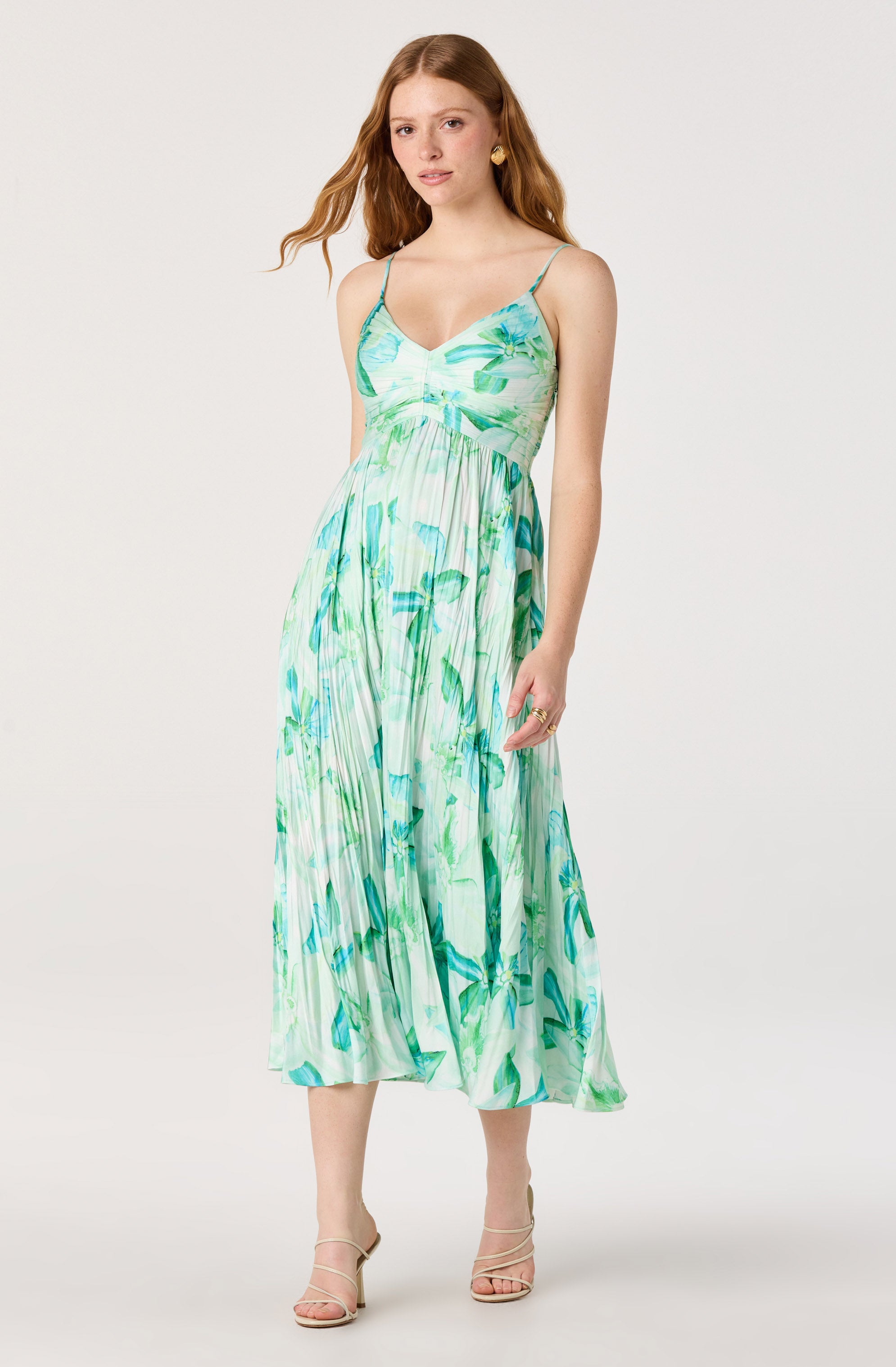 Maeve Pleated Midi Dress: Floral Midi Dress, Sundress, Plisse Dress, Blue Midi, Green Midi, Summer Dress Maeve Pleated Midi Dress: Floral Midi Dress, Sundress, Plisse Dress, Blue Midi, Green Midi, Summer Dress