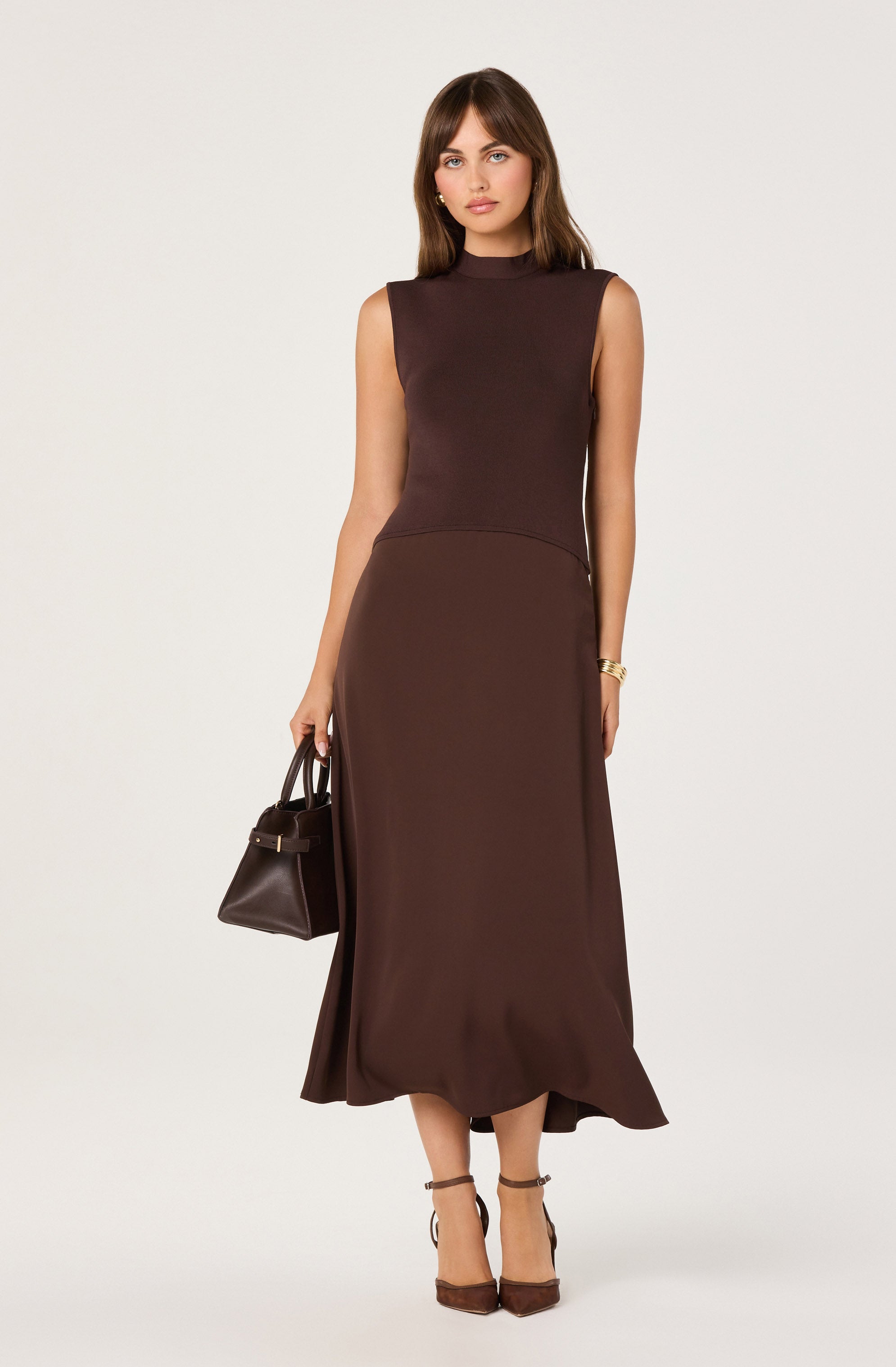High Neck Tie-Back Midi Dress - ASTR the Label High Neck Tie-Back Midi Dress - ASTR the Label