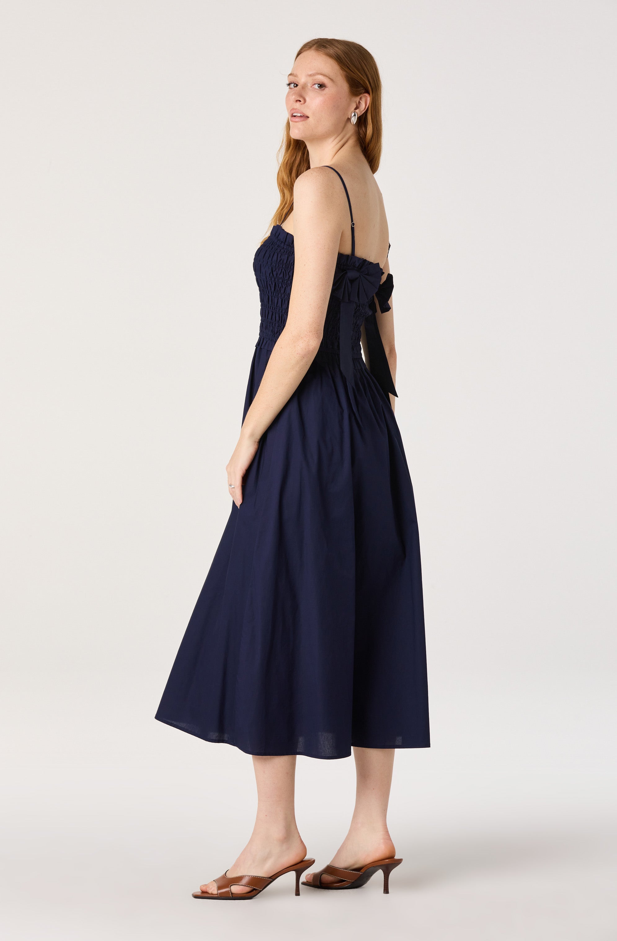 knee length dresses for ladies Harper Smocked A-Line Midi Dress