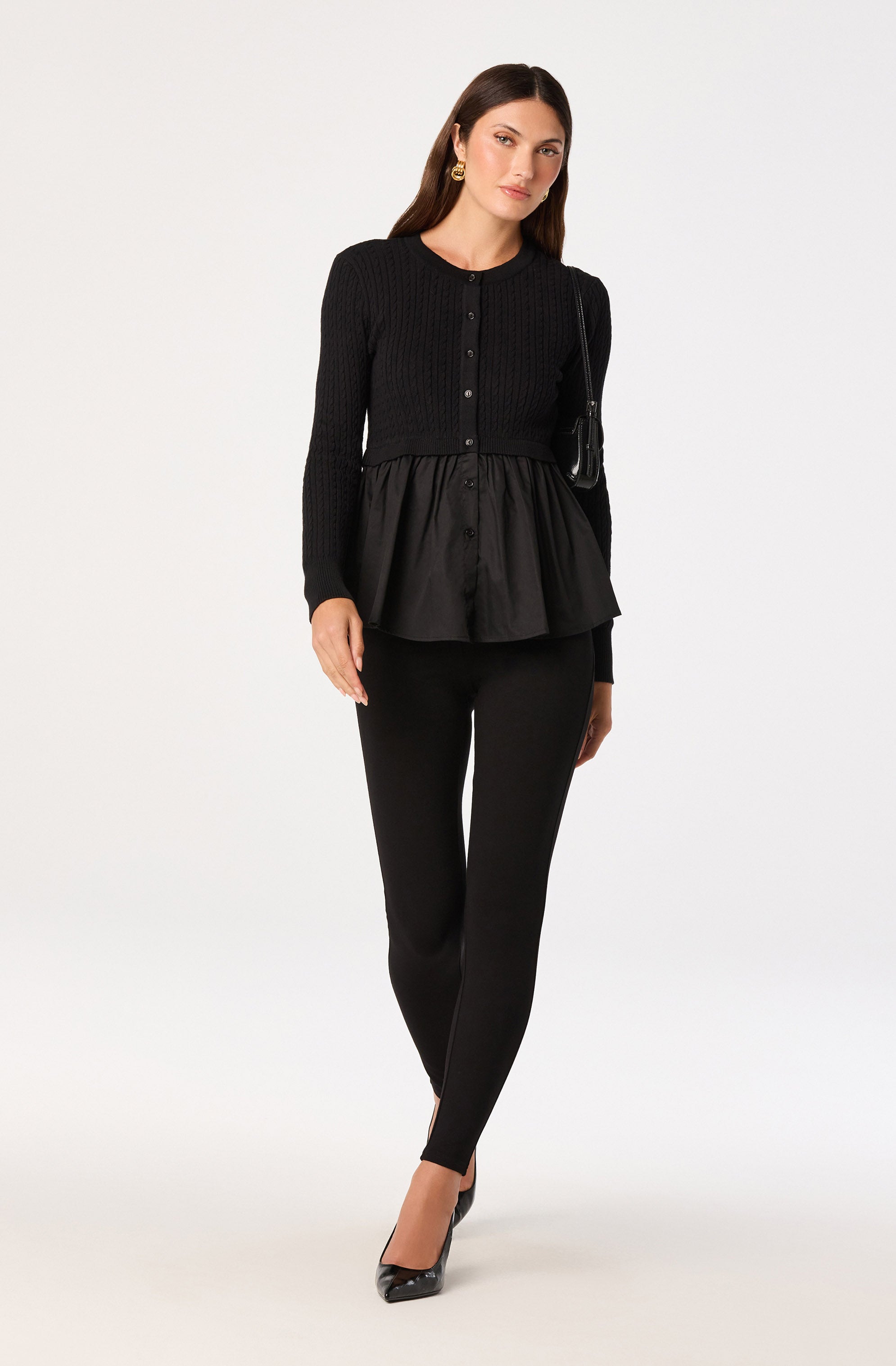 Mixed Media Peplum Top - ASTR the Label