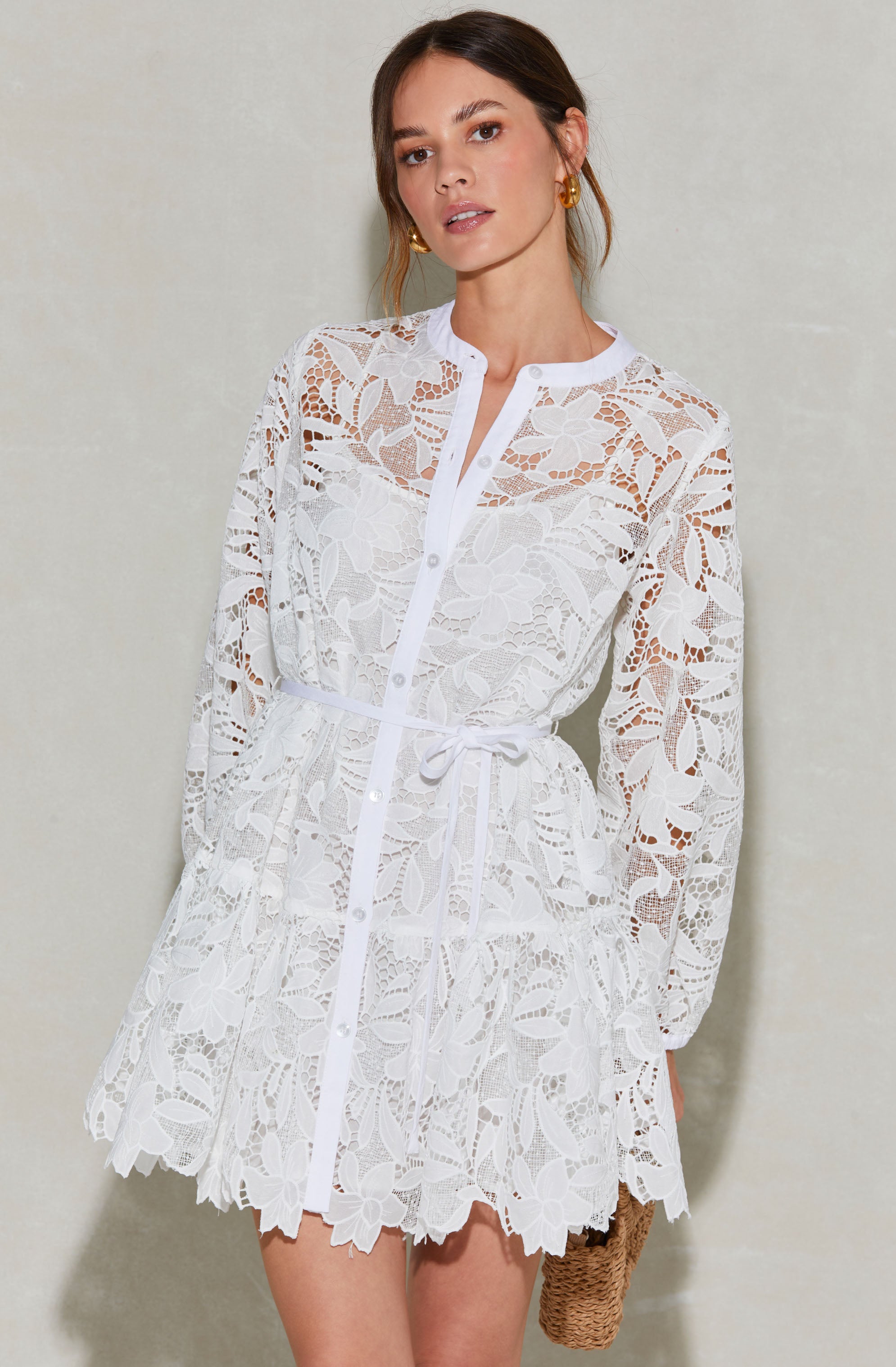 Celie Crochet Lace Mini Dress - ASTR the Label Celie Crochet Lace Mini Dress - ASTR the Label