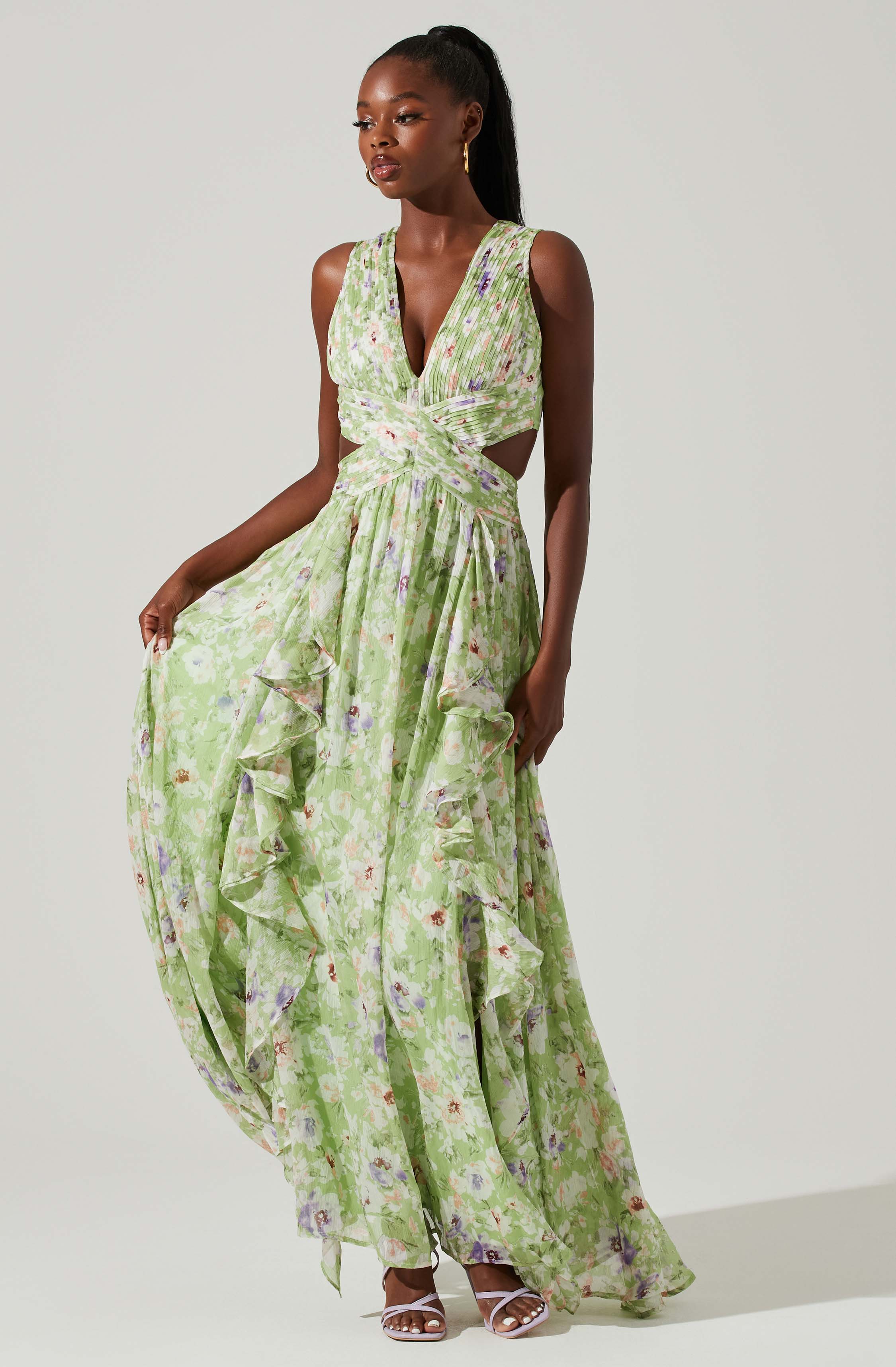 Floral green dress Clearance