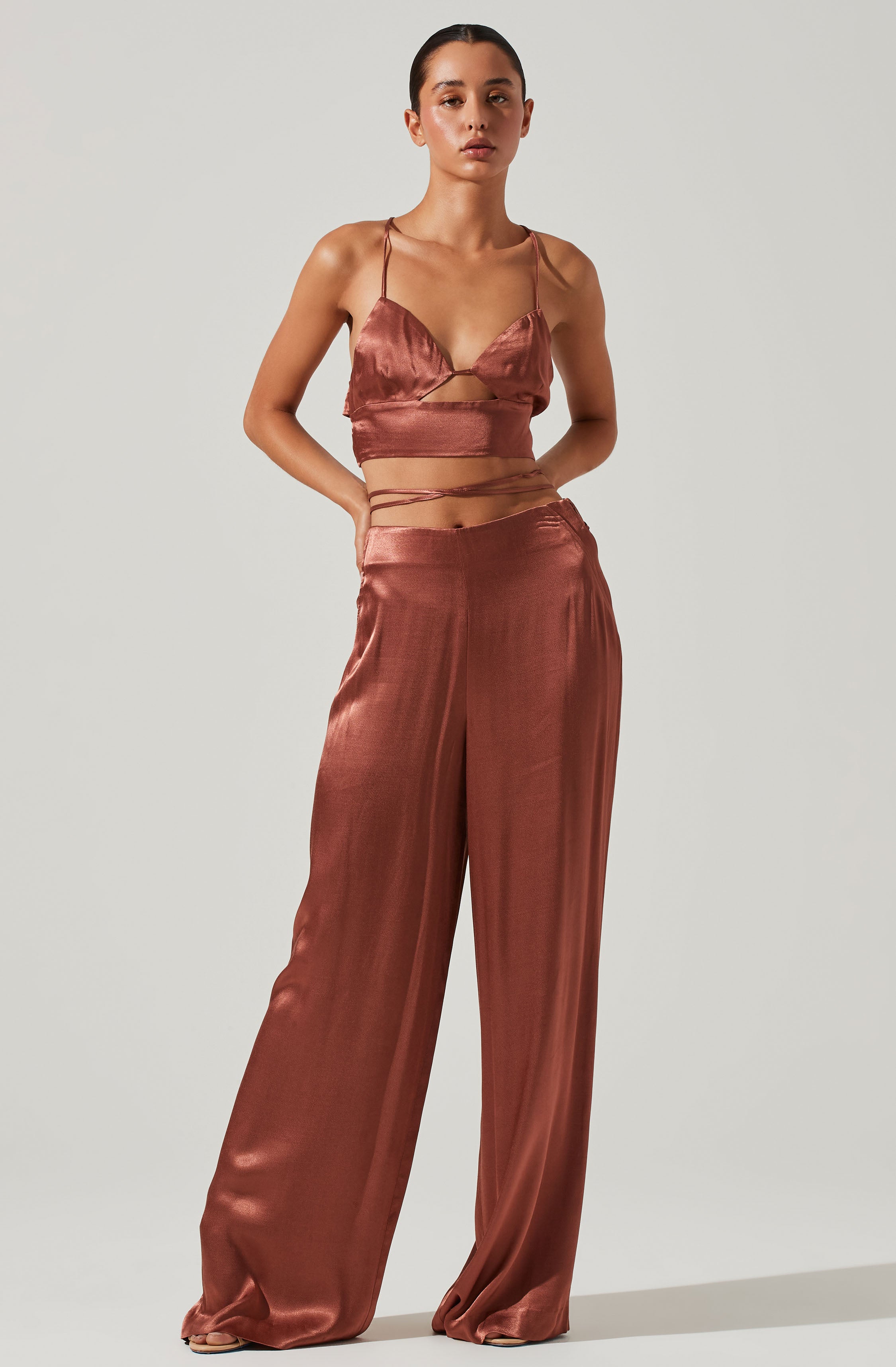 Satin Relaxed Wide Leg Pants