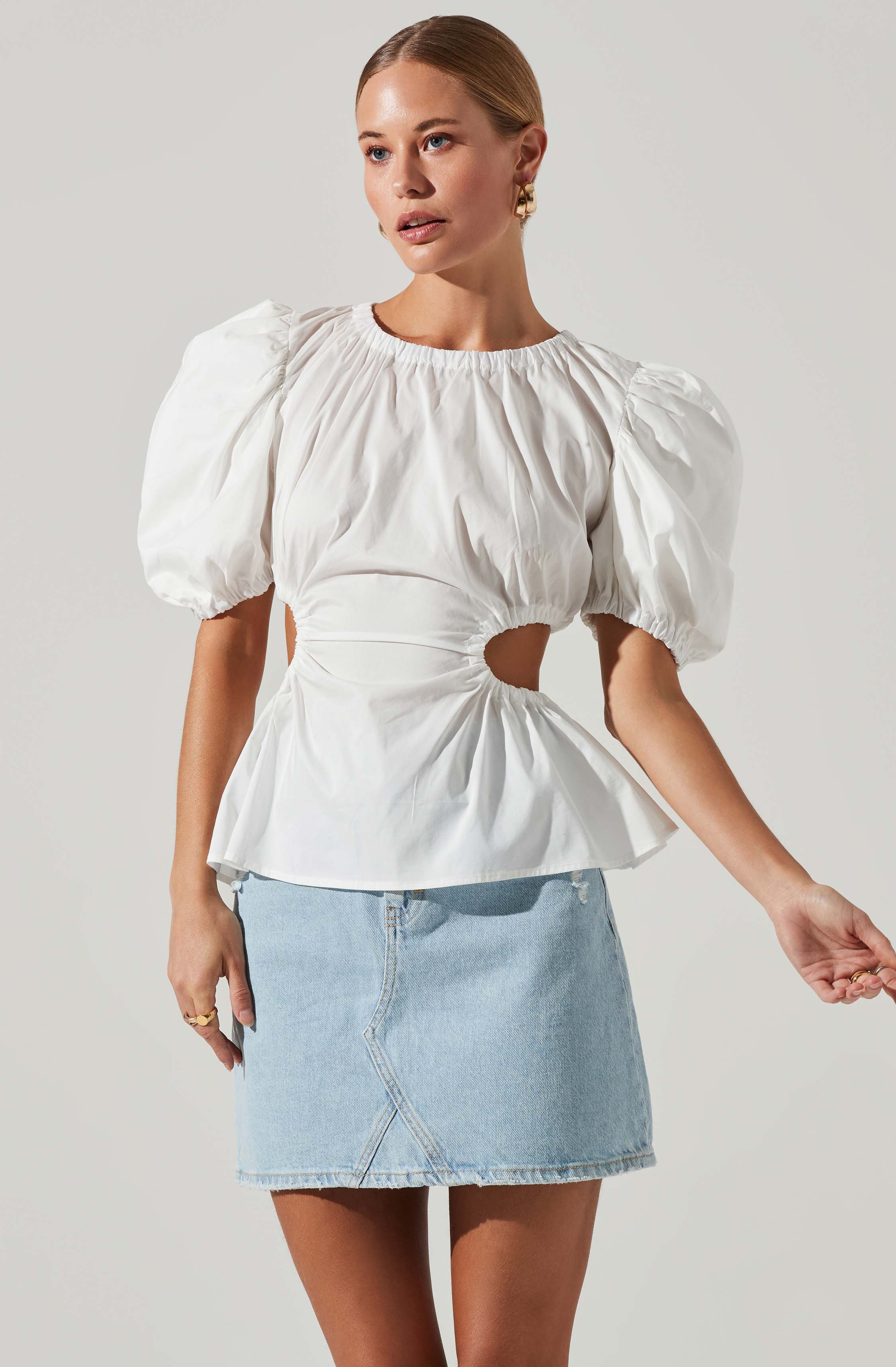 Paola Sweetheart Bustier Puff Sleeve Top – ASTR The Label