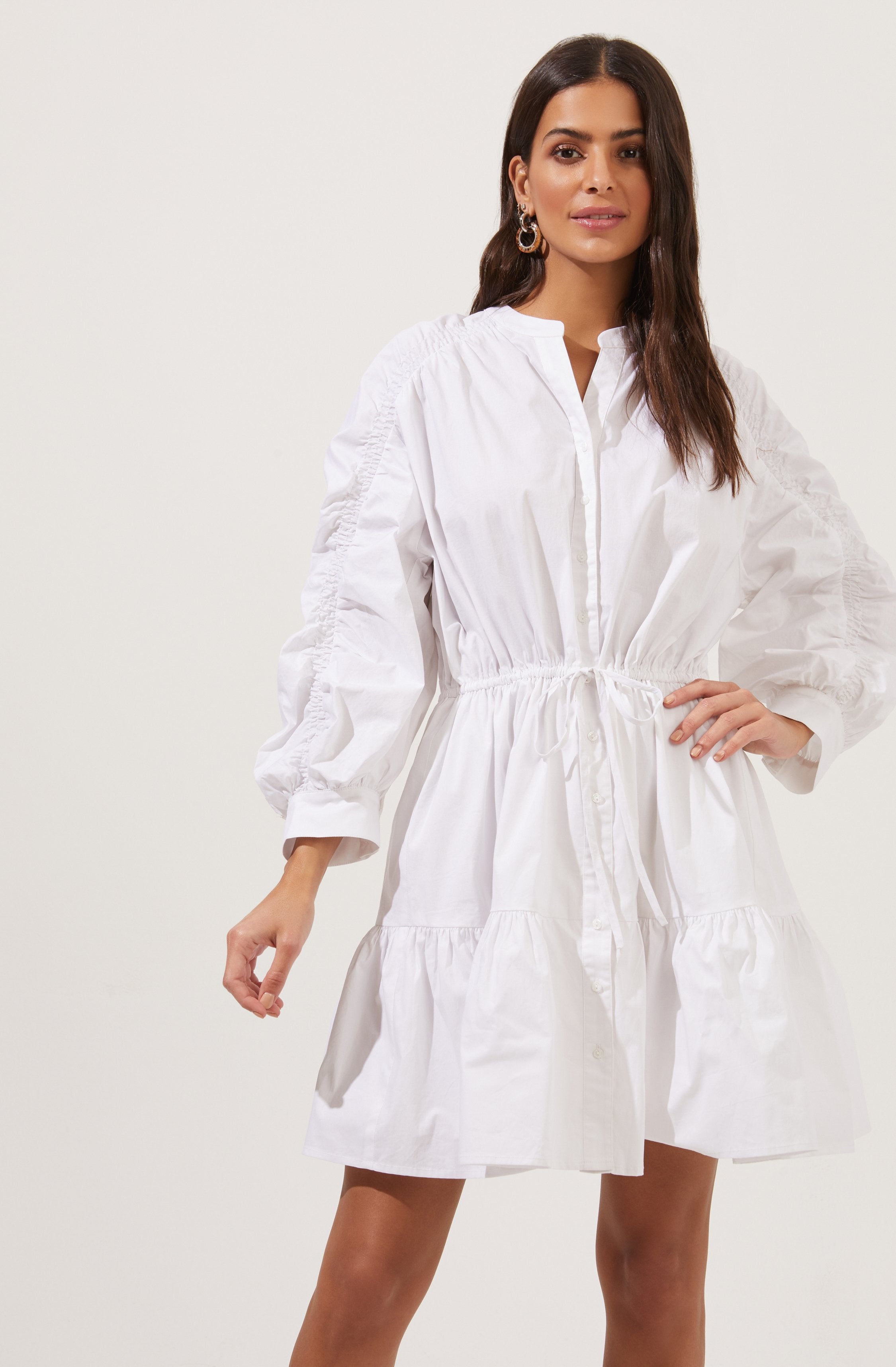 astr ruched long sleeve dress Ruched Center Long Sleeve Dress