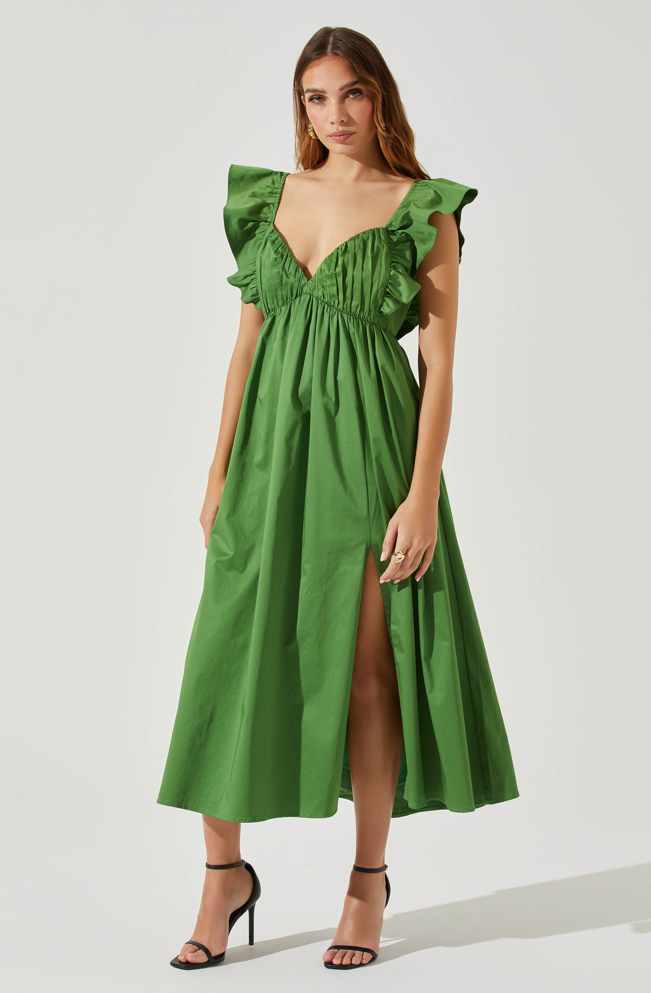 Flutter Sleeve Tie Back Maxi Dress ASTR The Label Flutter Sleeve Tie Back Maxi Dress ASTR The Label