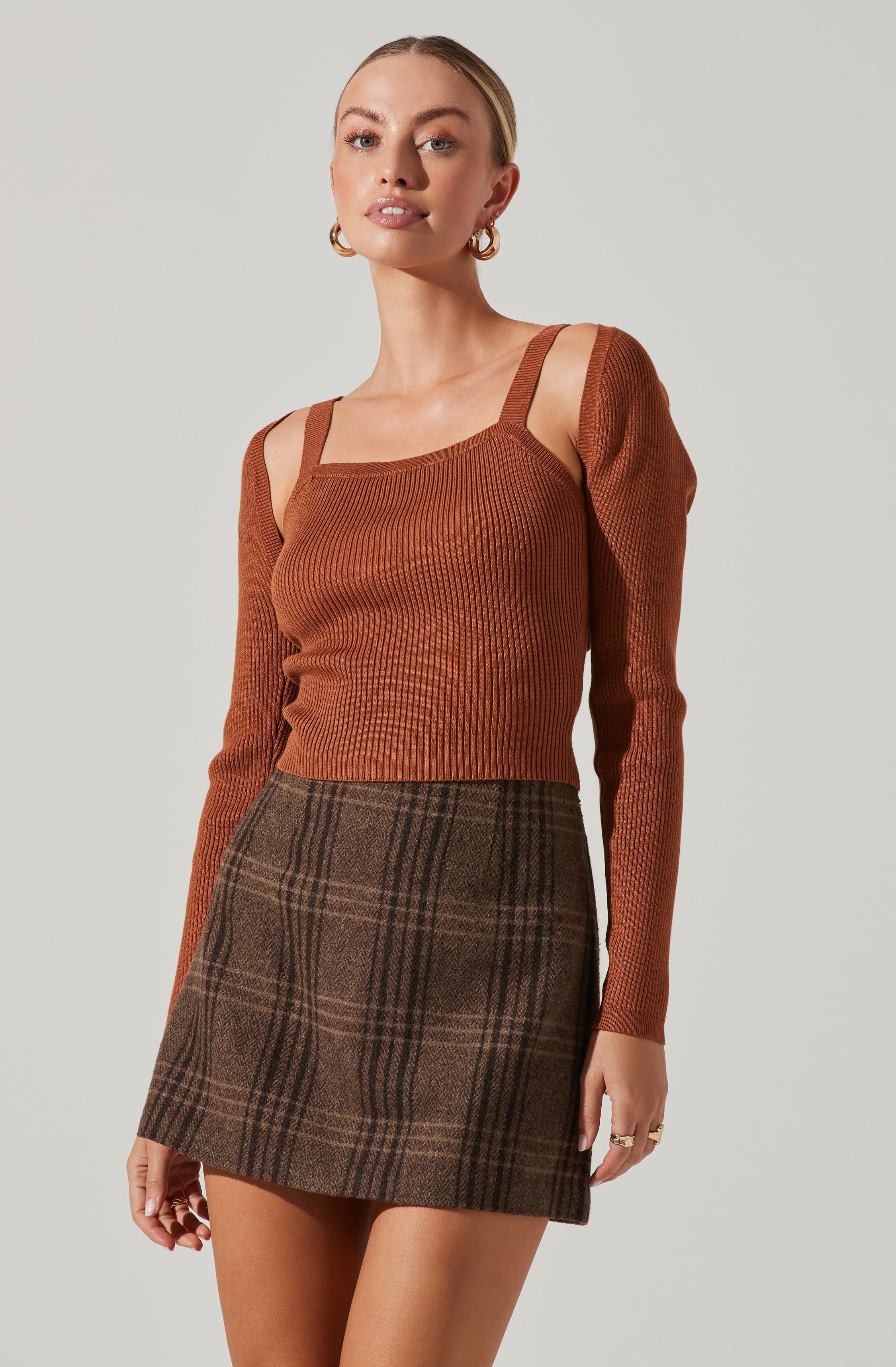 Long Sleeve Bolero Knit Top ASTR The Label