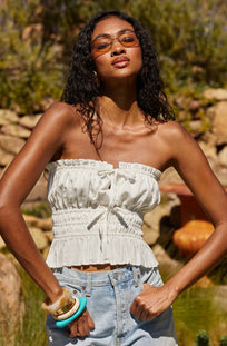 tope tube top キャミ Biffy Smocked Tube Top - ASTR the Label