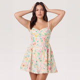open lace back dress Spring Bloom Tied Shoulder Embellished Mini Dress Pink L main image 1