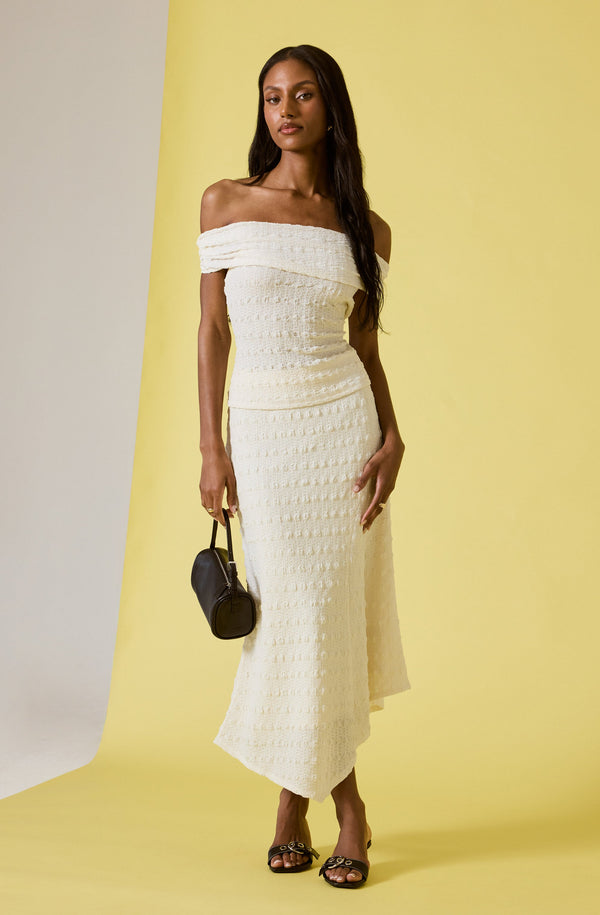 Off Shoulder Textured Knit Top - ASTR the Label