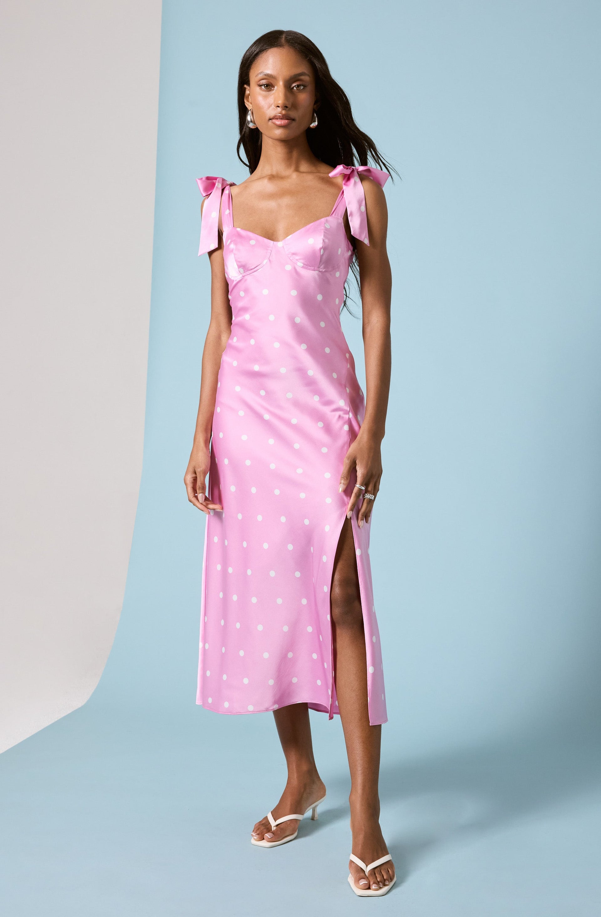 Sweetheart Bow Strap Midi Dress - ASTR the Label
