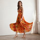 slim fit dress slacks Imelda One Shoulder Floral Maxi Dress main image 0