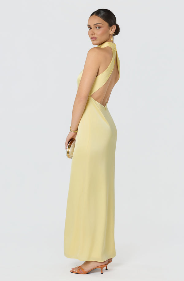 Aspen Twist Front Halter Maxi Dress