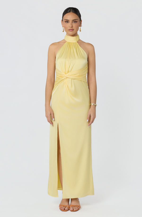 Aspen Twist Front Halter Maxi Dress - ASTR the Label Aspen Twist Front Halter Maxi Dress - ASTR the Label