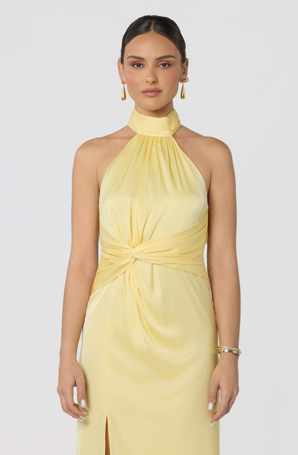 Aspen Twist Front Halter Maxi Dress - ASTR the Label Aspen Twist Front Halter Maxi Dress - ASTR the Label