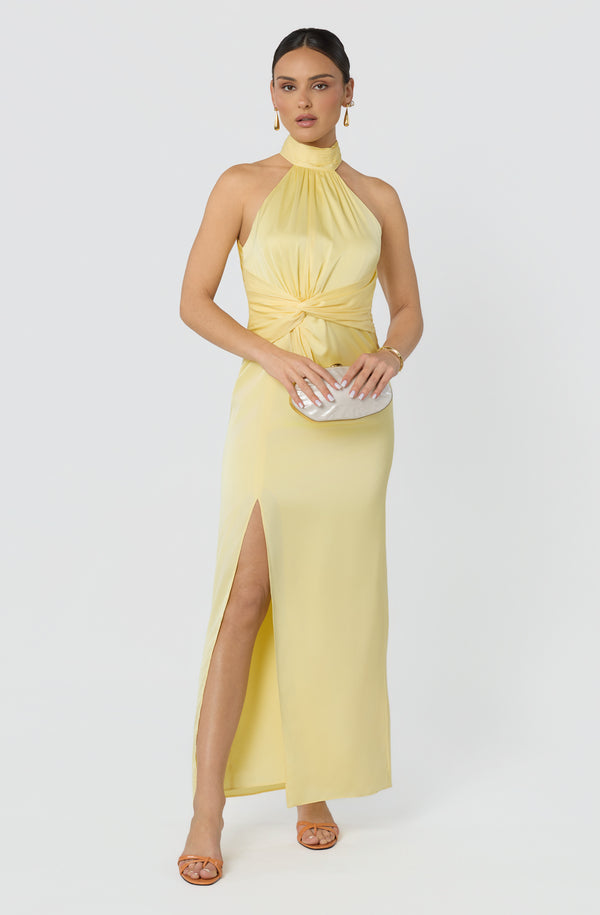 Aspen Twist Front Halter Maxi Dress - ASTR the Label Aspen Twist Front Halter Maxi Dress - ASTR the Label