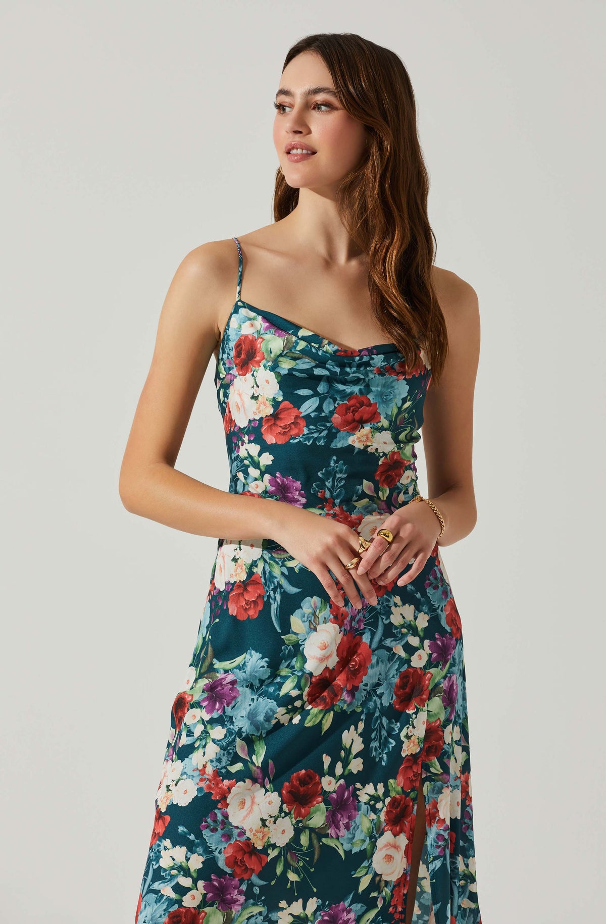 Astr the label gaia floral sales midi dress