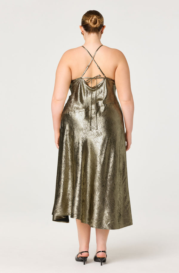 gold metallic plus size dress Metallic Gold Plus Size Dress XL