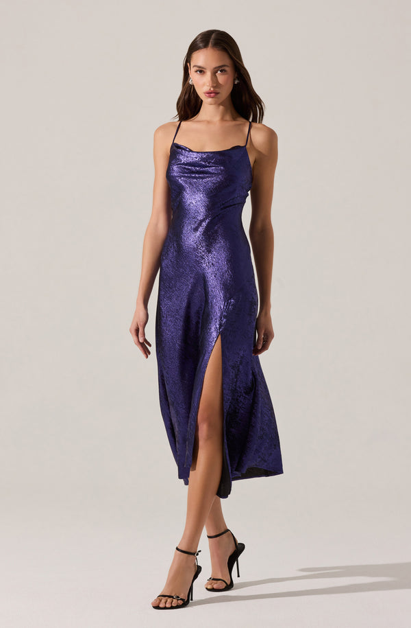 Gaia Metallic Midi Dress - ASTR the Label Gaia Metallic Midi Dress - ASTR the Label