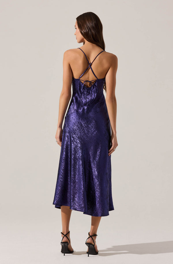 Gaia Metallic Midi Dress - ASTR the Label Gaia Metallic Midi Dress - ASTR the Label