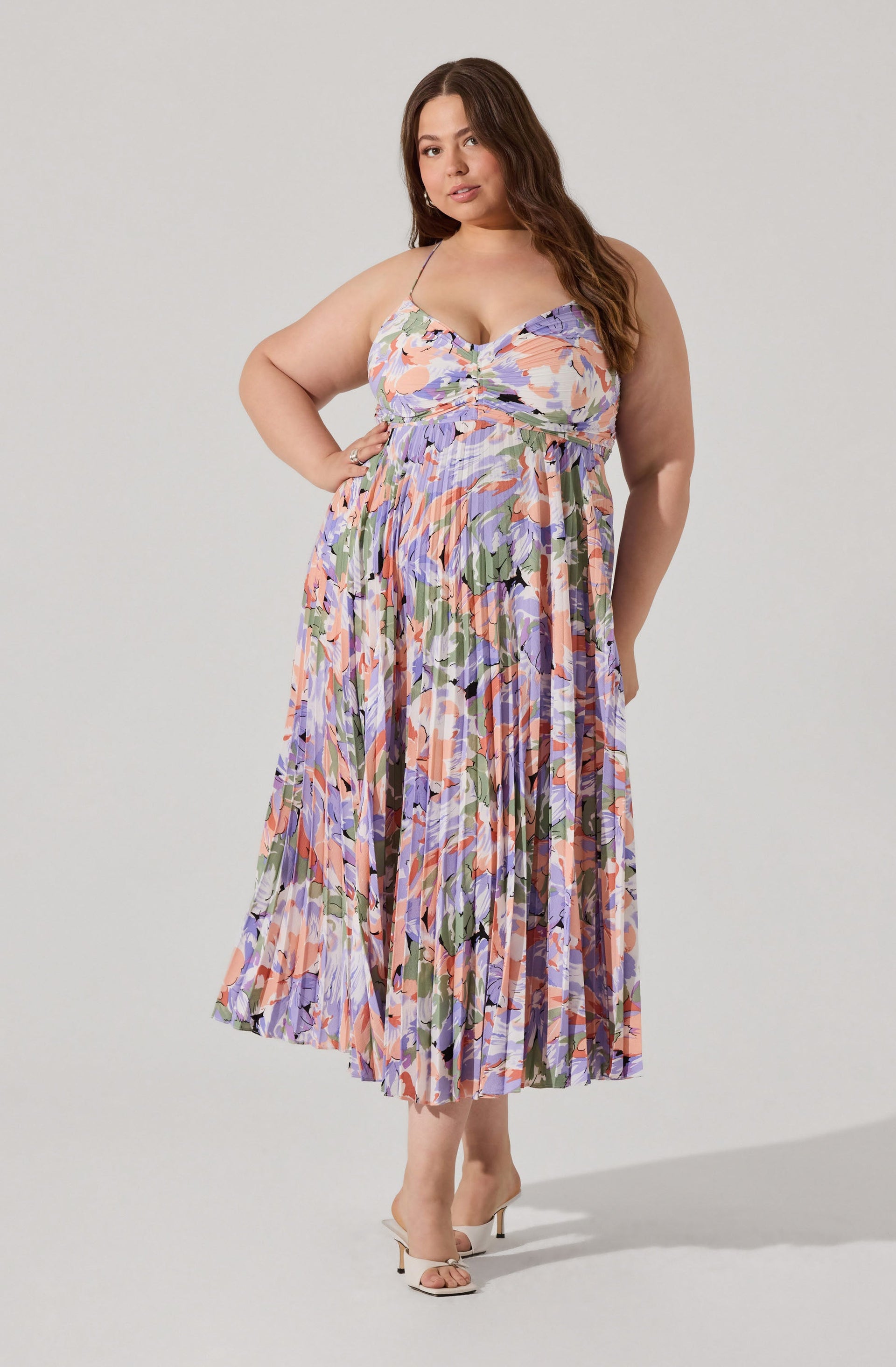 Blythe Floral Plisse Midi Dress - ASTR the Label
