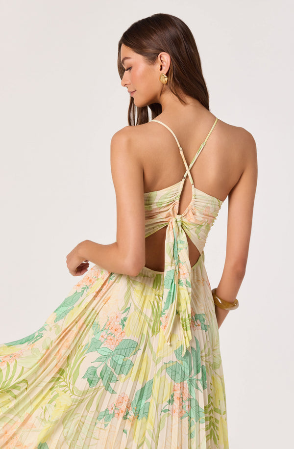 Blythe Floral Plisse Midi Dress Blythe Floral Plisse Midi Dress