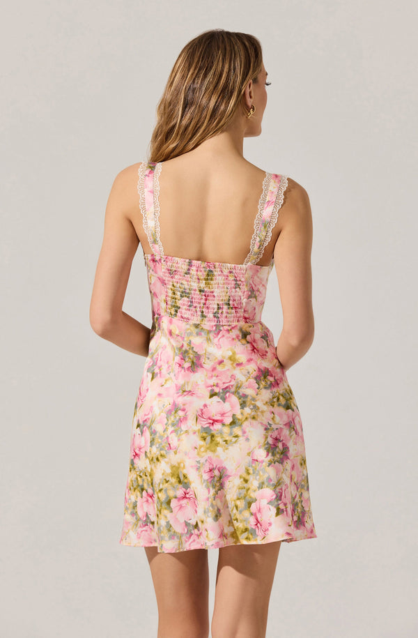 Alva Satin Floral Mini Dress