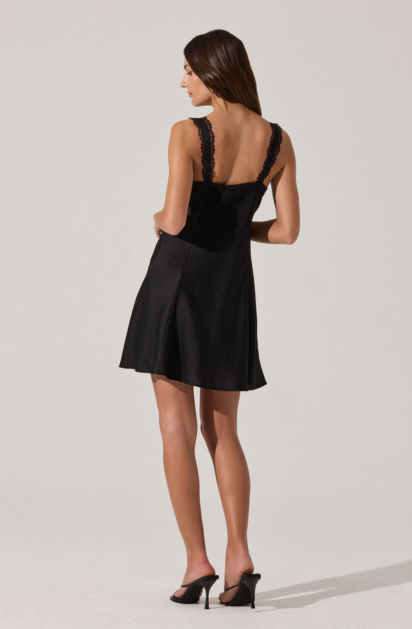 knee length dresses for ladies Ruffle V-Neck Lace Mini Dress main image 1